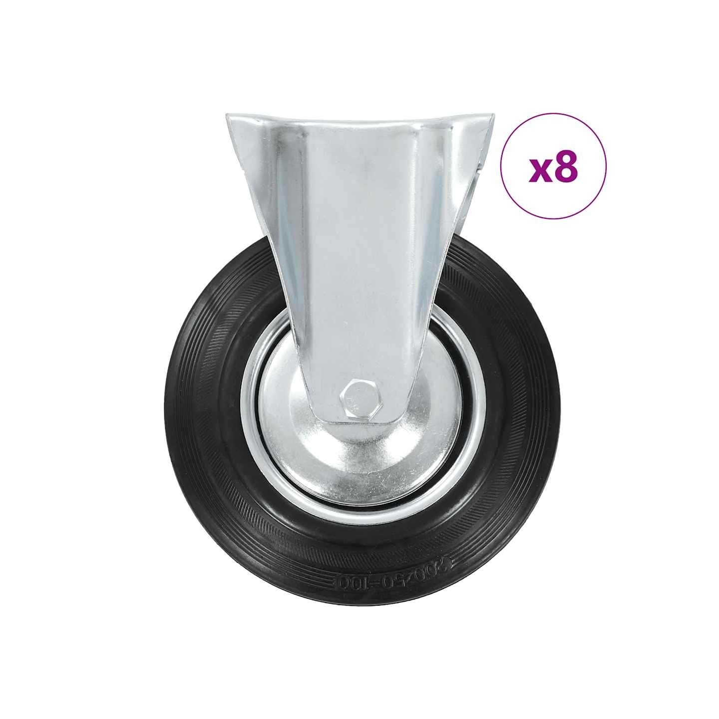 8 pcs Roulettes fixes 200 mm