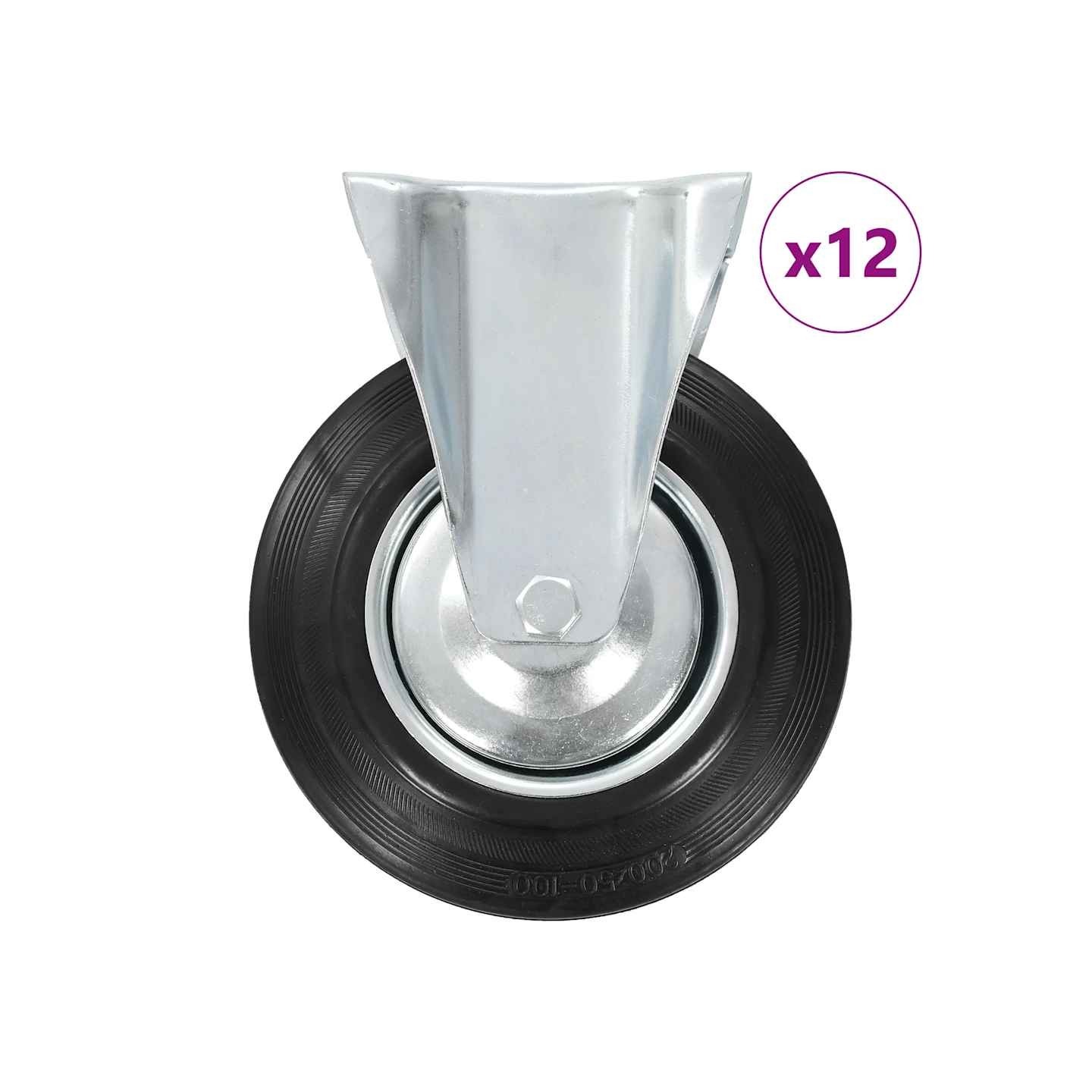 12 pcs Roulettes fixes 200 mm
