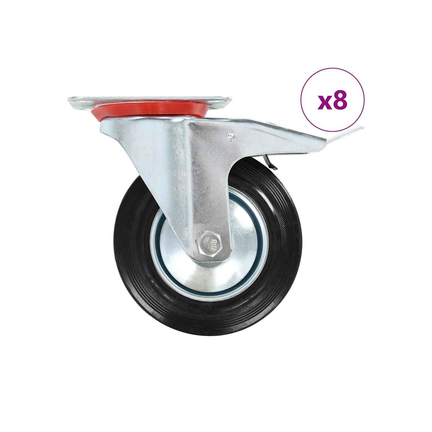 8 pcs Roulettes pivotantes 160 mm