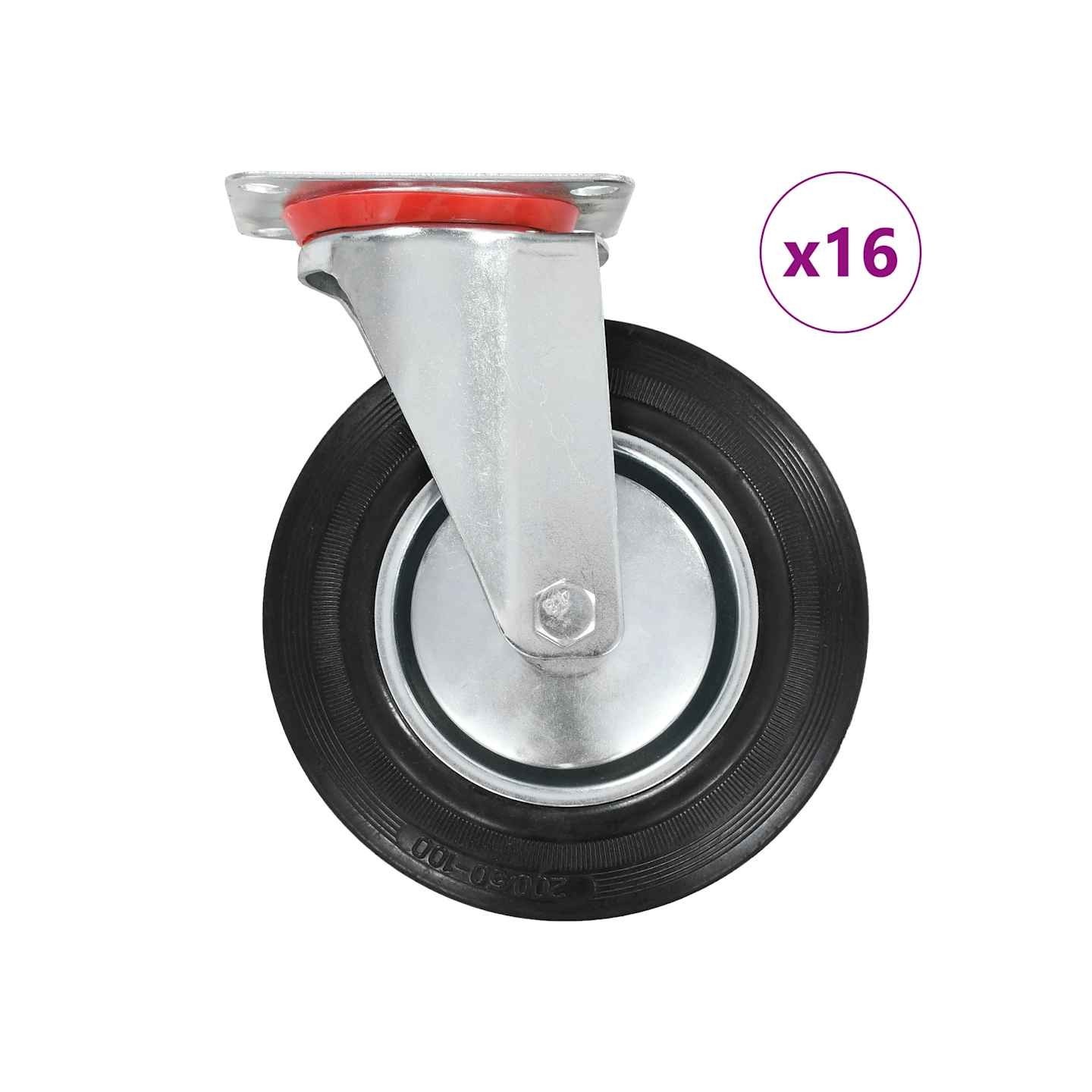 16 pcs Roulettes pivotantes 200 mm