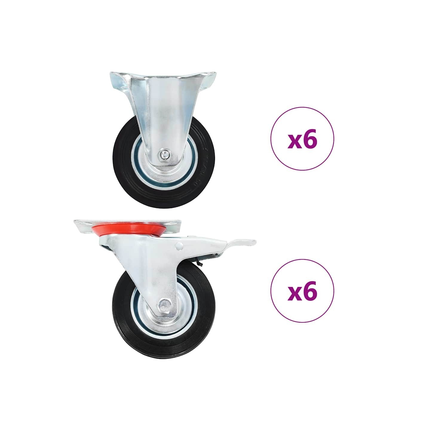 12 pcs Roulettes 100 mm