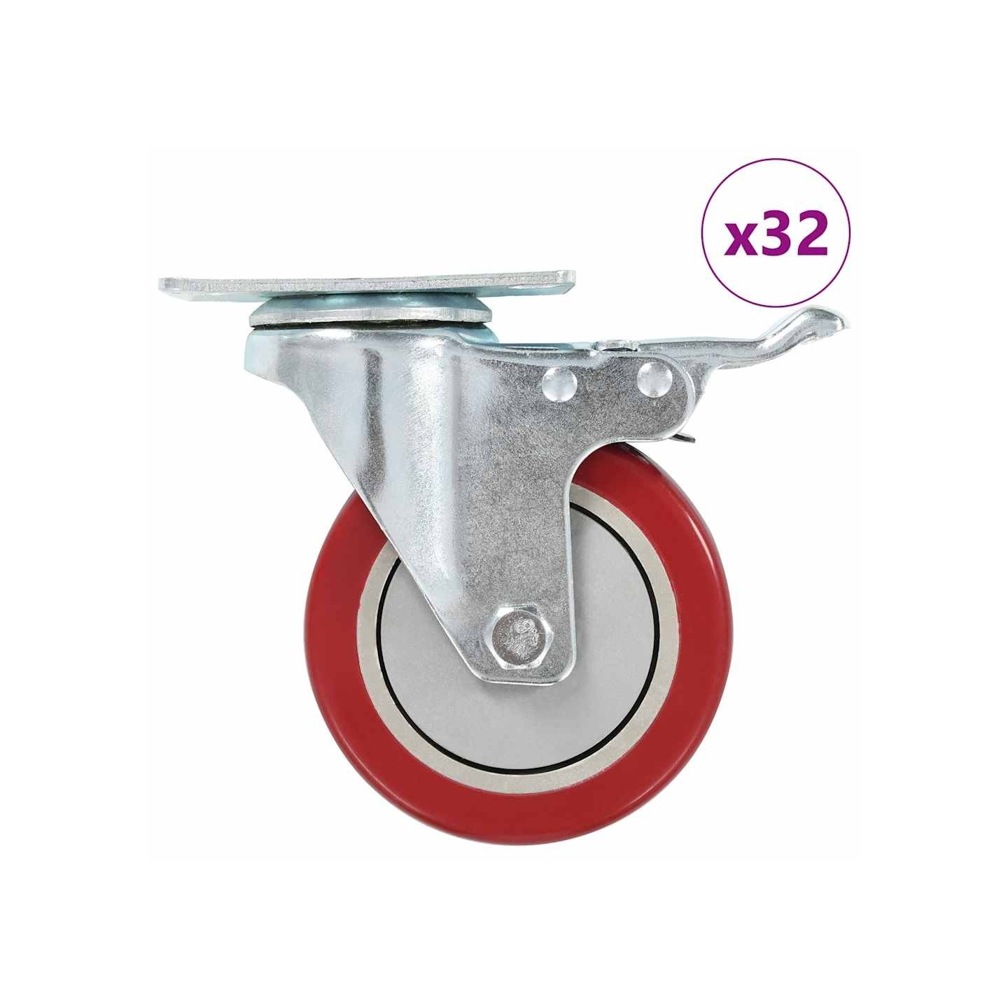 Roulettes pivotantes 32 pcs 100 mm