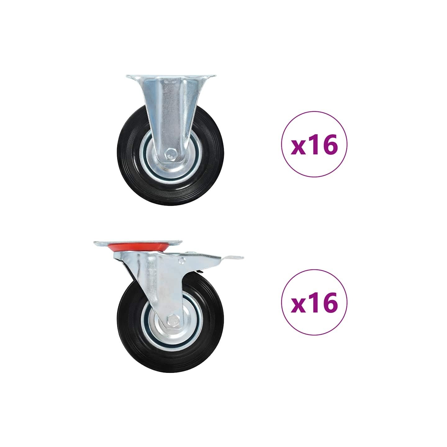 32 pcs Roulettes 125 mm