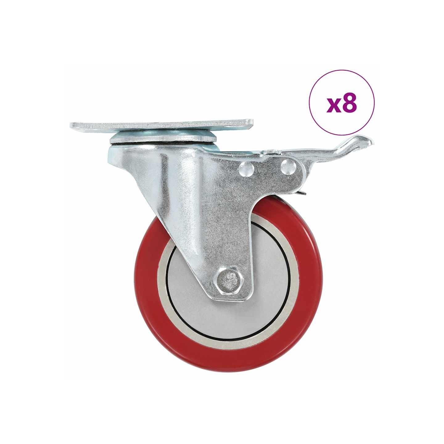 Roulettes pivotantes 8 pcs 100 mm