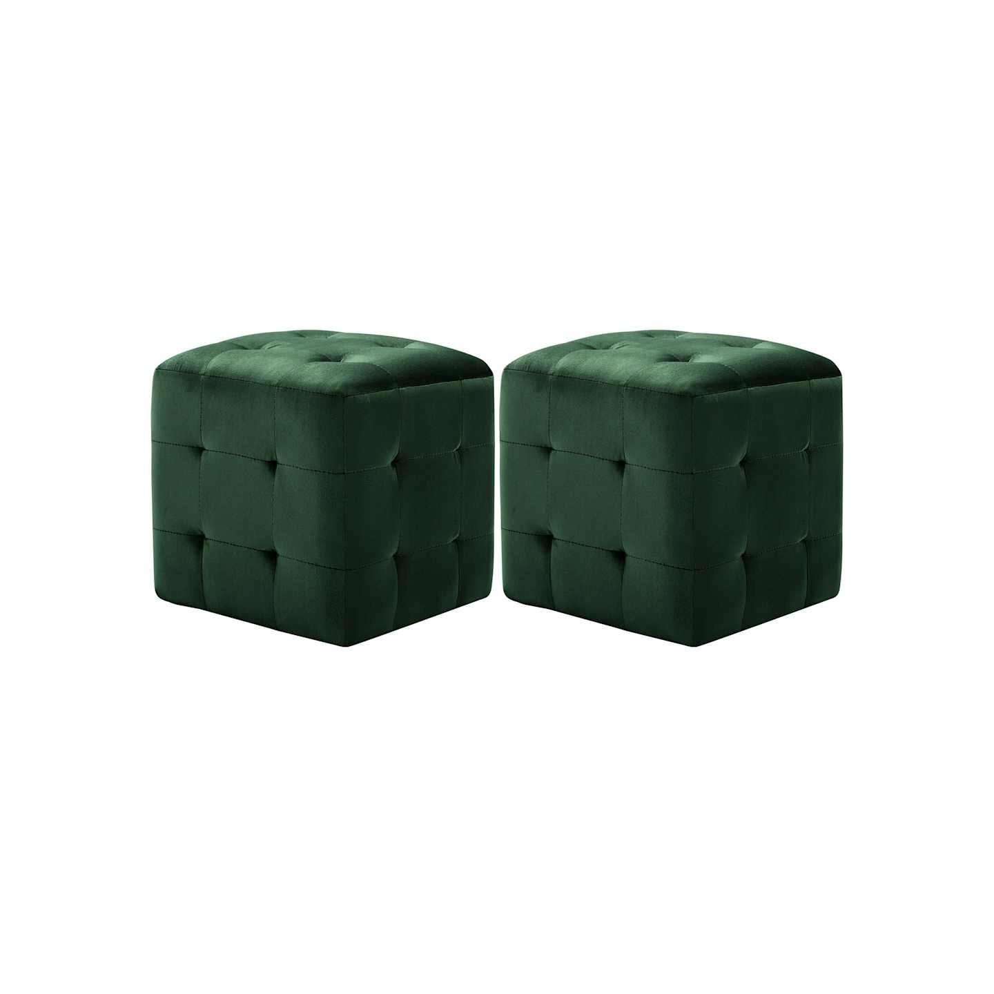 2 pcs Poufs Vert 30 x 30 x 30 cm Tissu velours