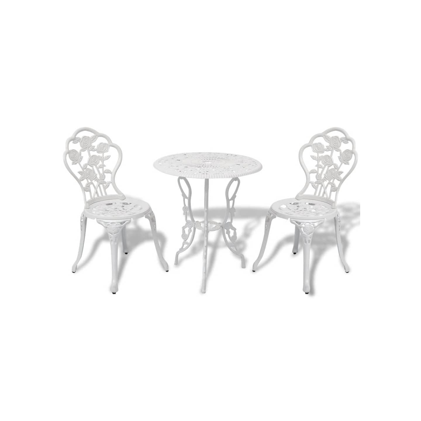 Ensemble de bistro 3 pcs Aluminium coulé Blanc