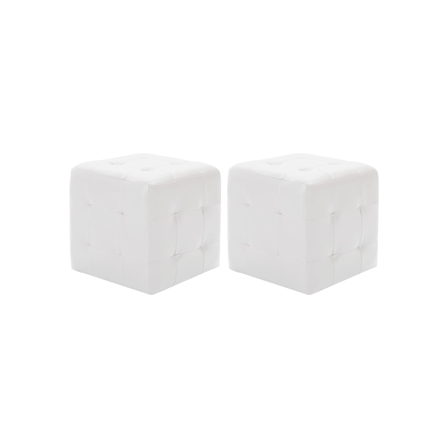 Poufs 2 pcs Blanc 30 x 30 x 30 cm Similicuir