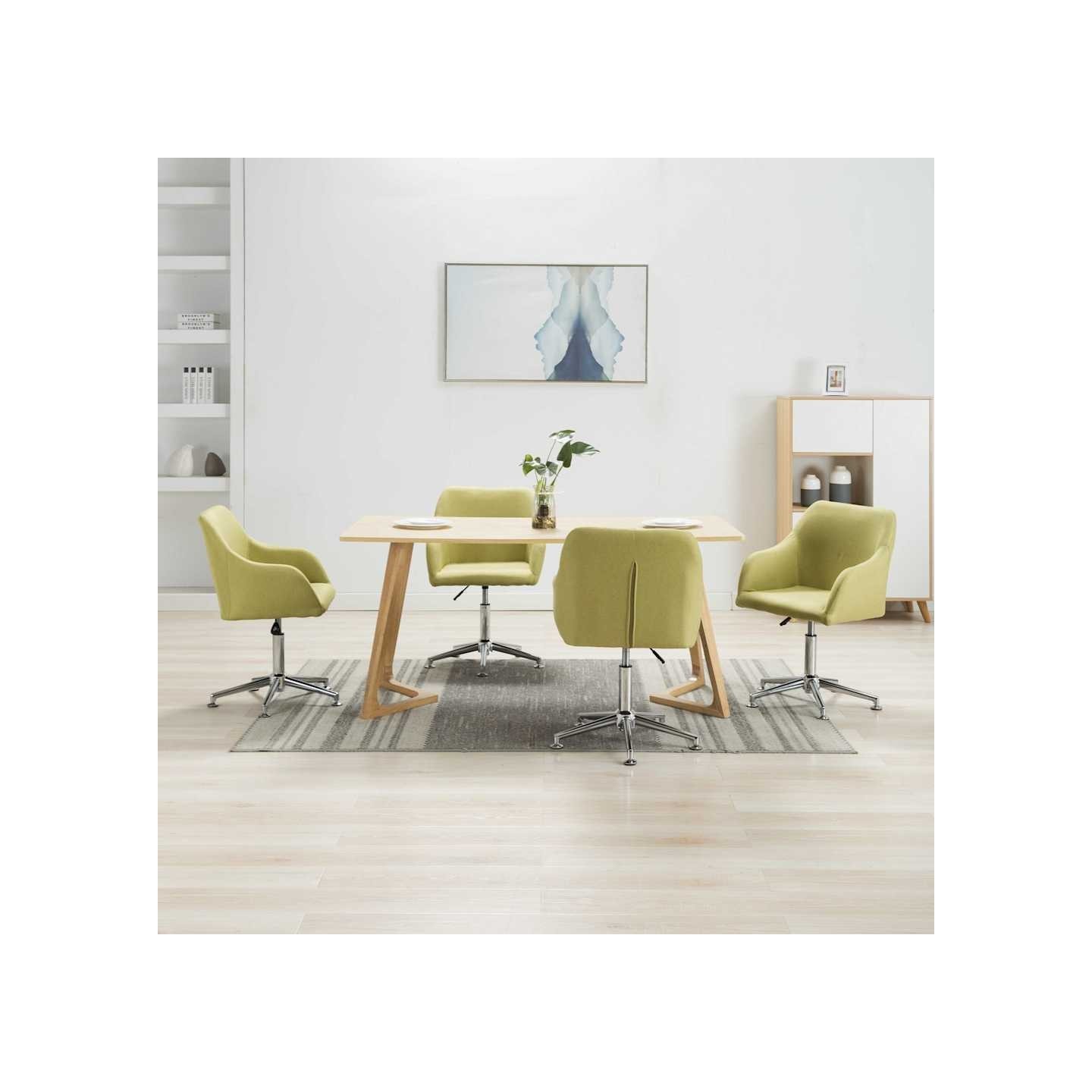 Chaises pivotantes à manger lot de 4 vert tissu