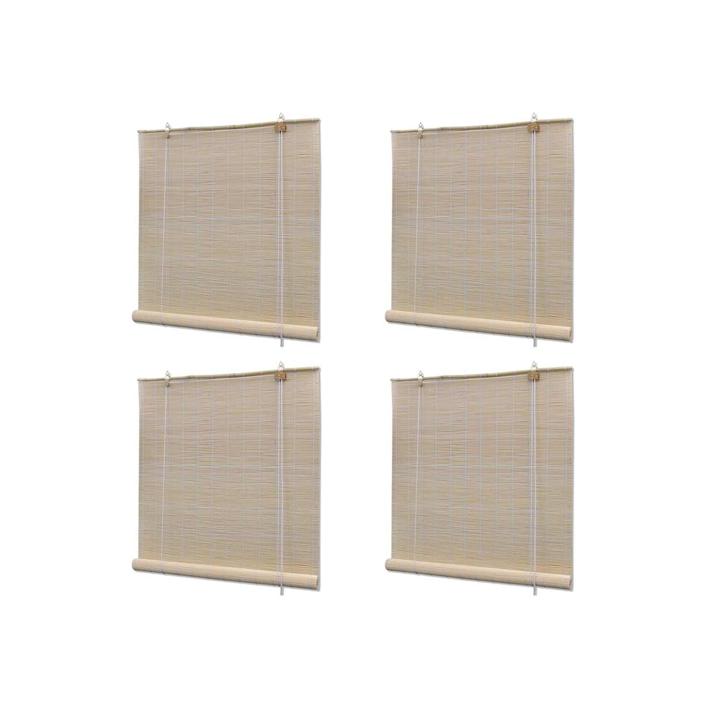 Stores à rouleau Bambou naturel 4 pcs 120x160 cm
