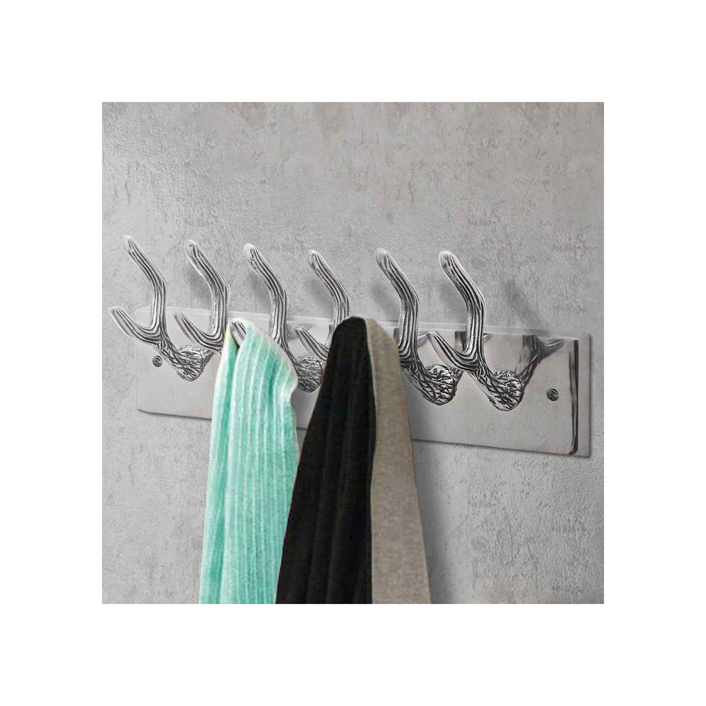 Crochets à vêtements de garde-robe 2 pcs Argenté Aluminium
