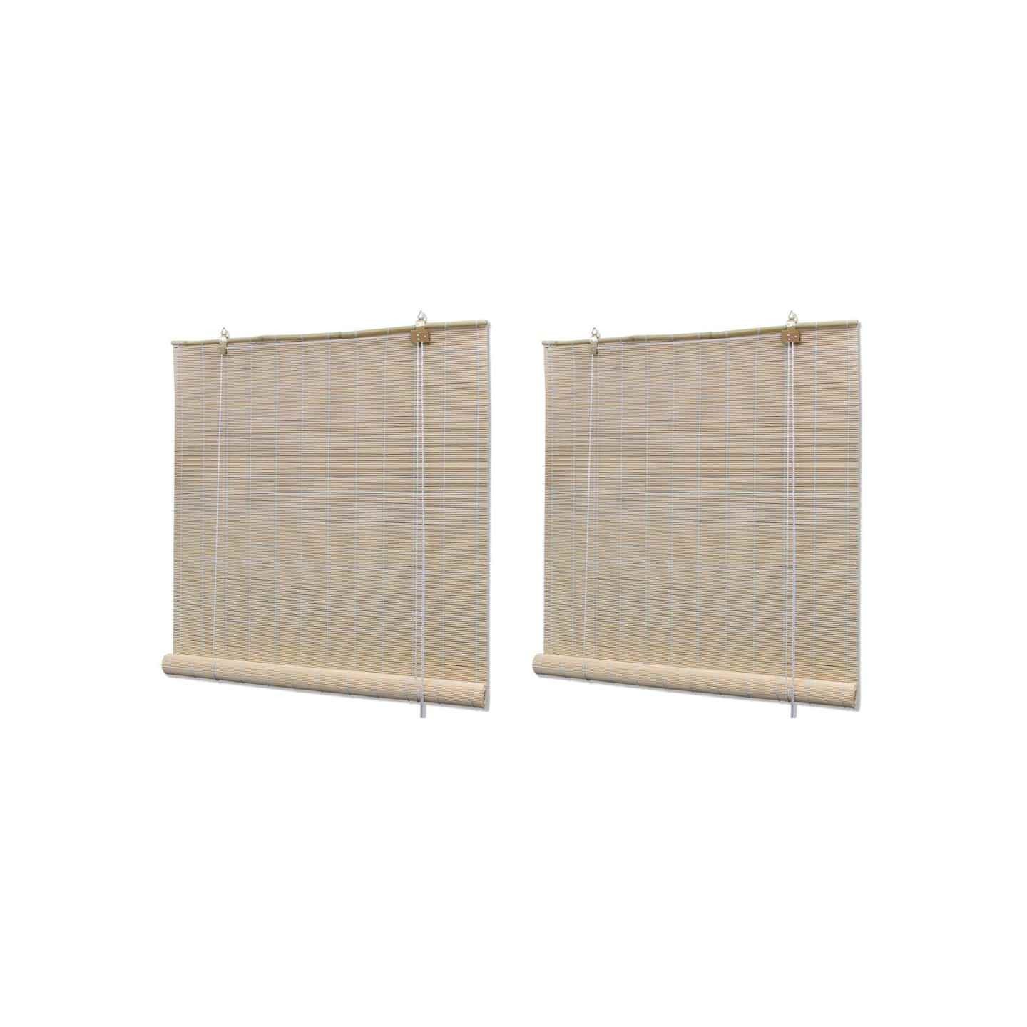 Stores à rouleau Bambou naturel 2 pcs 120x160 cm