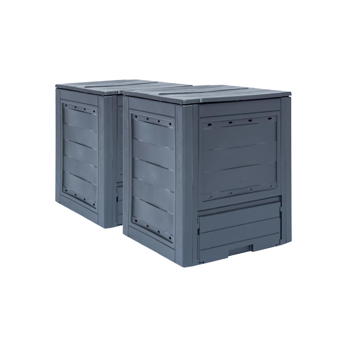 Composteurs de jardin 2 pcs Gris 60x60x73 cm 520 L