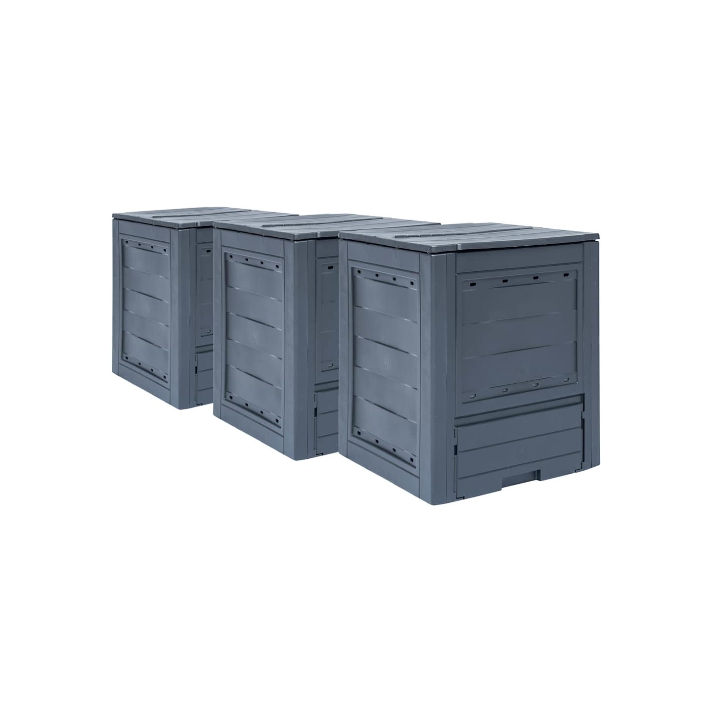 Composteurs de jardin 3 pcs Gris 60x60x73 cm 780 L