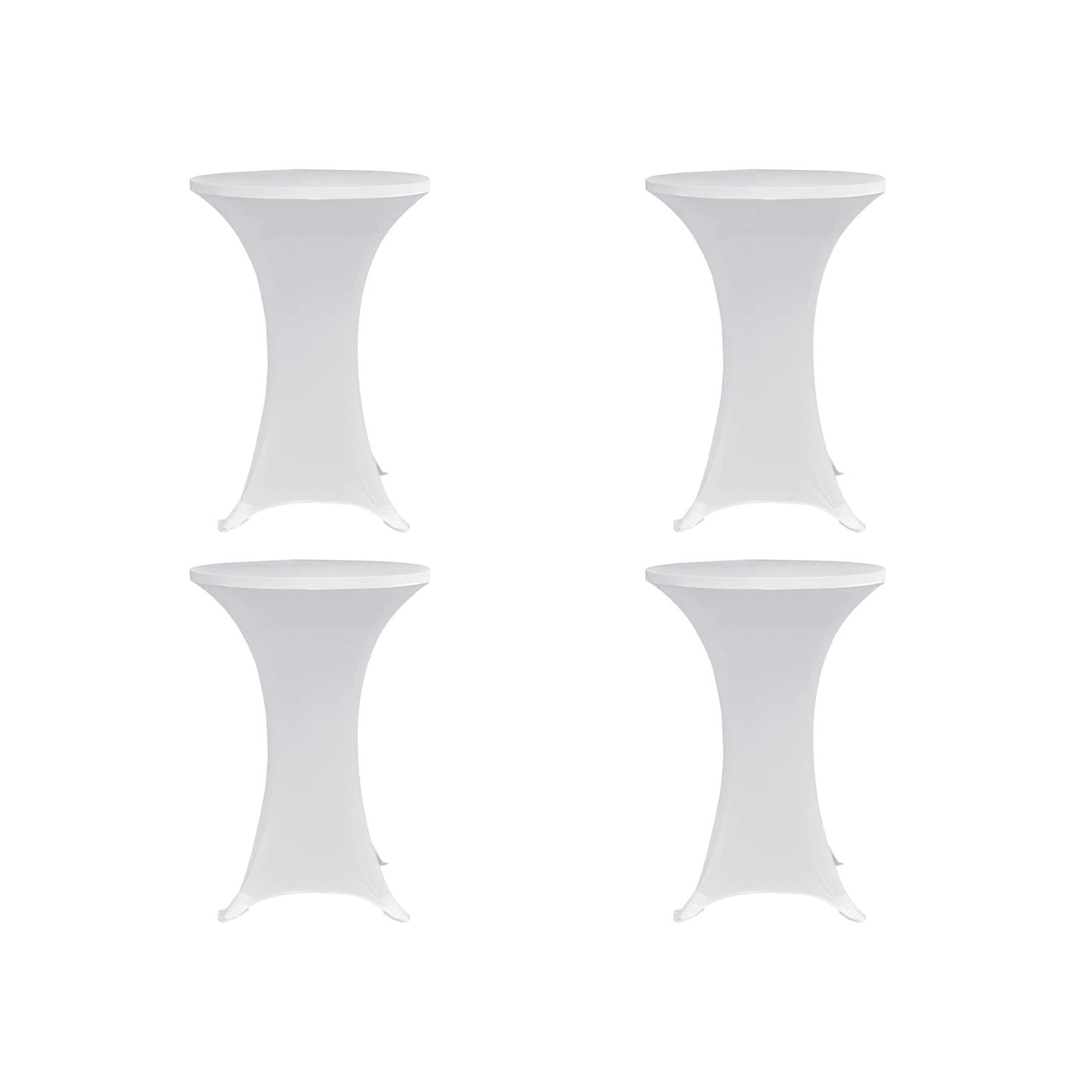 Housses élastiques de table Ø 80 cm Blanc 4 pcs