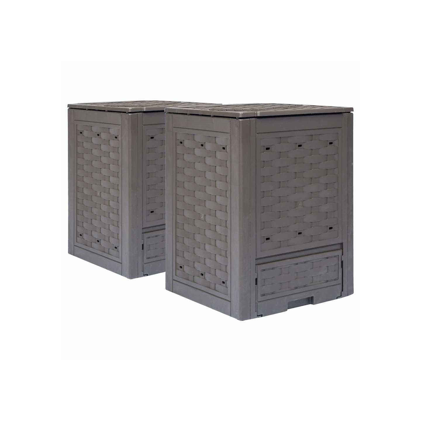 Composteurs de jardin 2 pcs 60x60x83 cm 600 L Plastique rotin