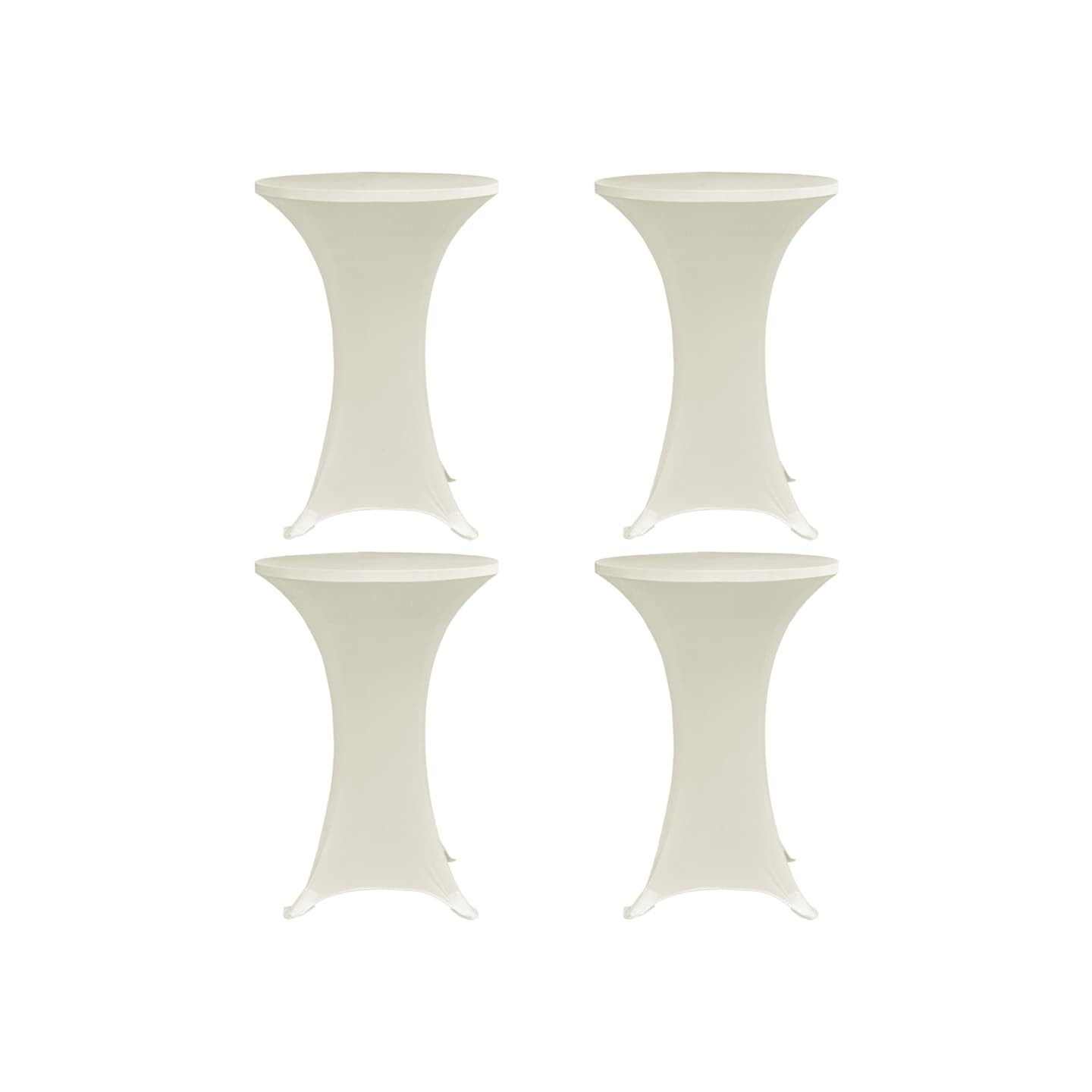 Housses élastiques de table Ø 70 cm Crème 4 pcs
