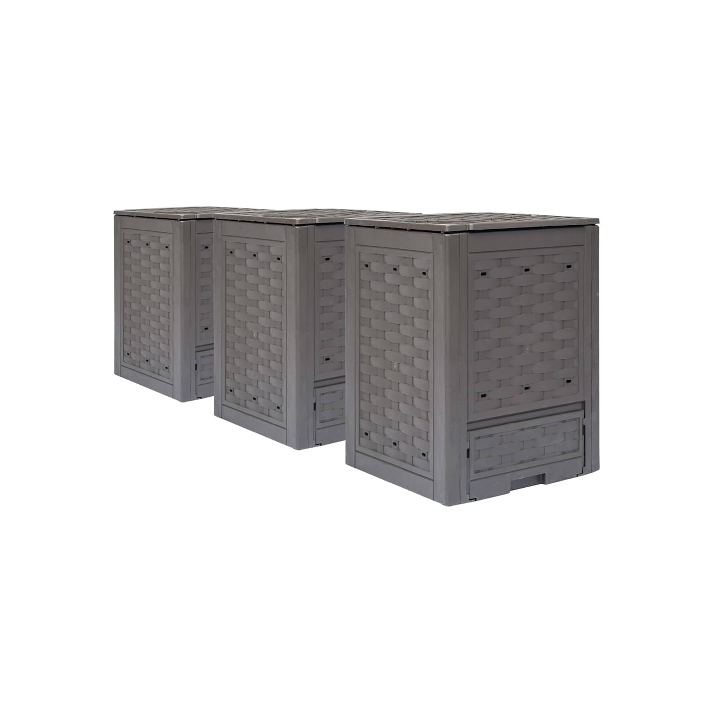 Composteurs de jardin 3 pcs 60x60x83 cm 900 L Plastique rotin