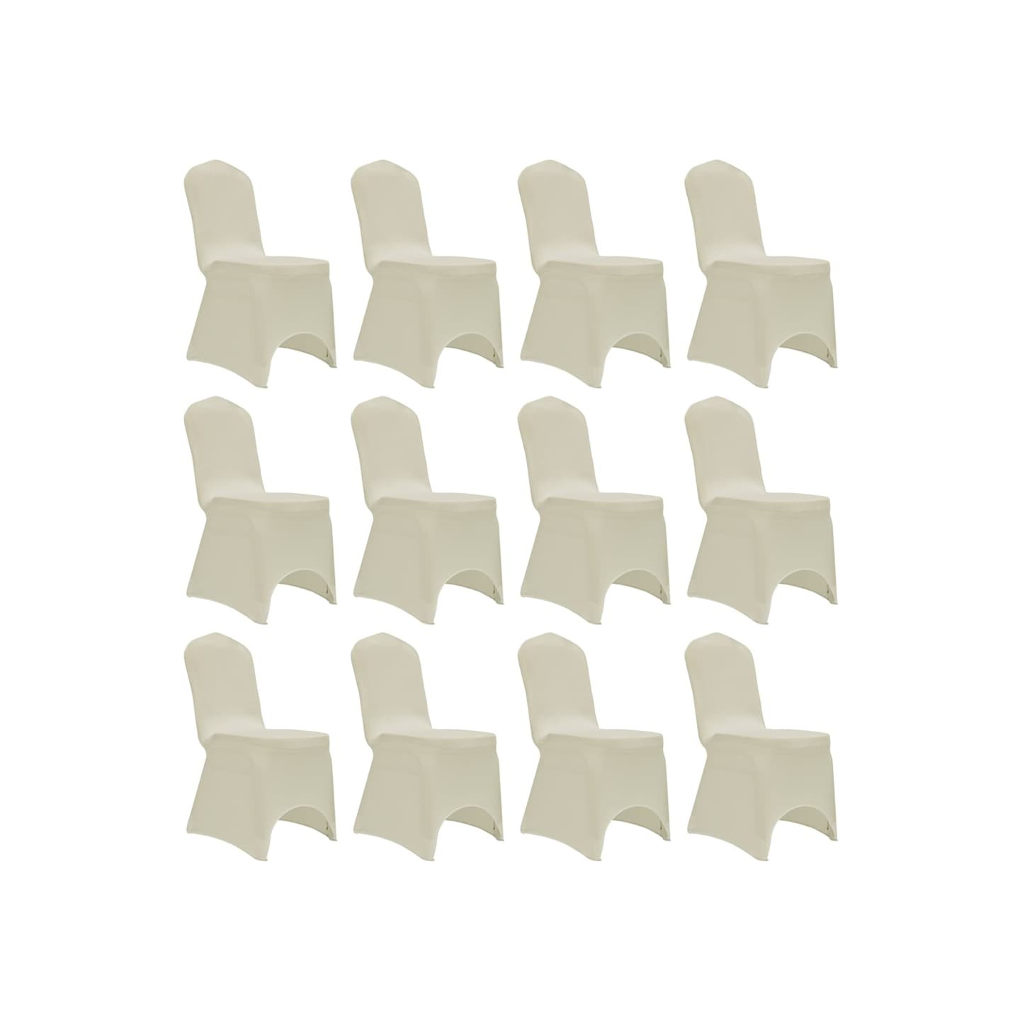 Housses élastiques de chaise Crème 12 pcs