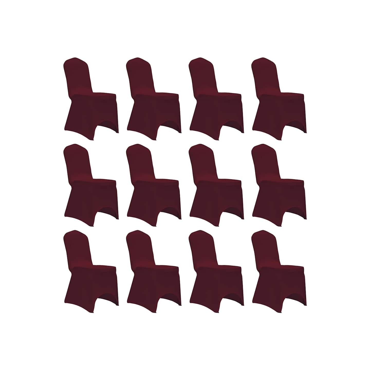 Housses élastiques de chaise Bordeaux 12 pcs
