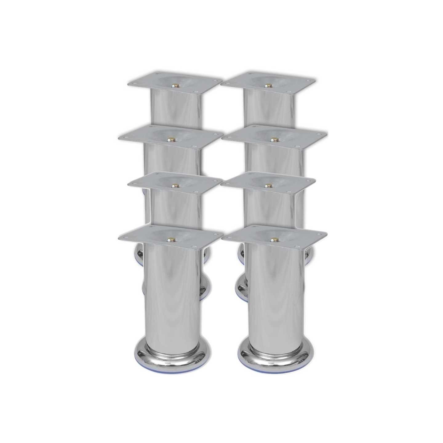 Pieds ronds de canapé 8 pcs Chrome 120 mm