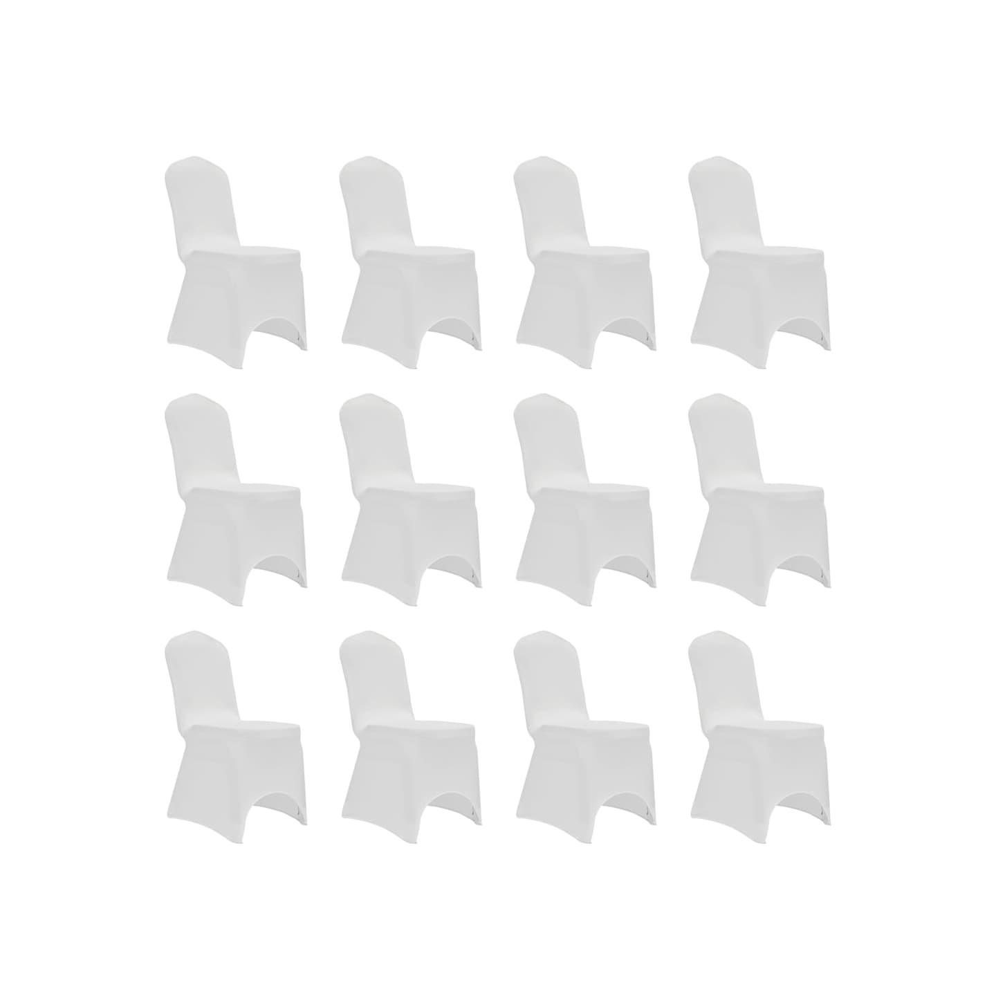 Housses élastiques de chaise Blanc 12 pcs