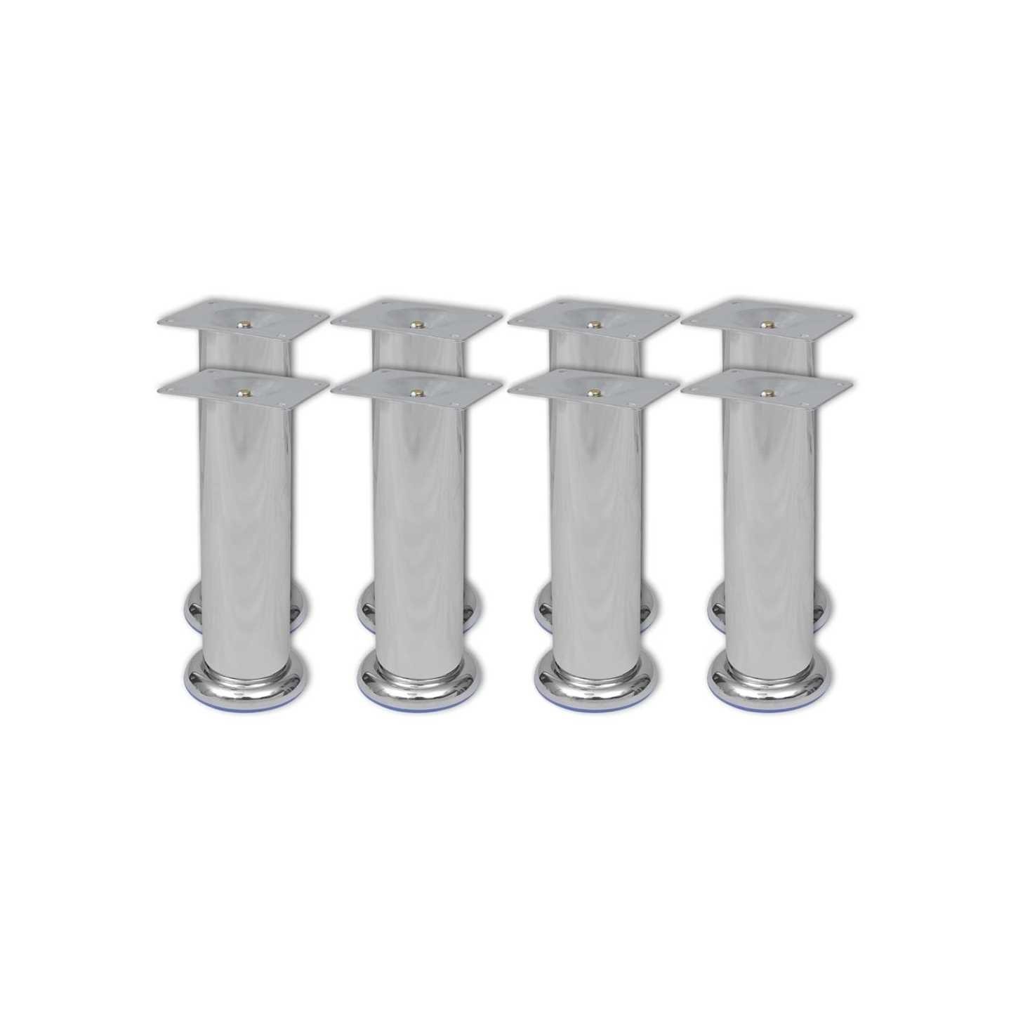 Pieds ronds de canapé 8 pcs Chrome 180 mm