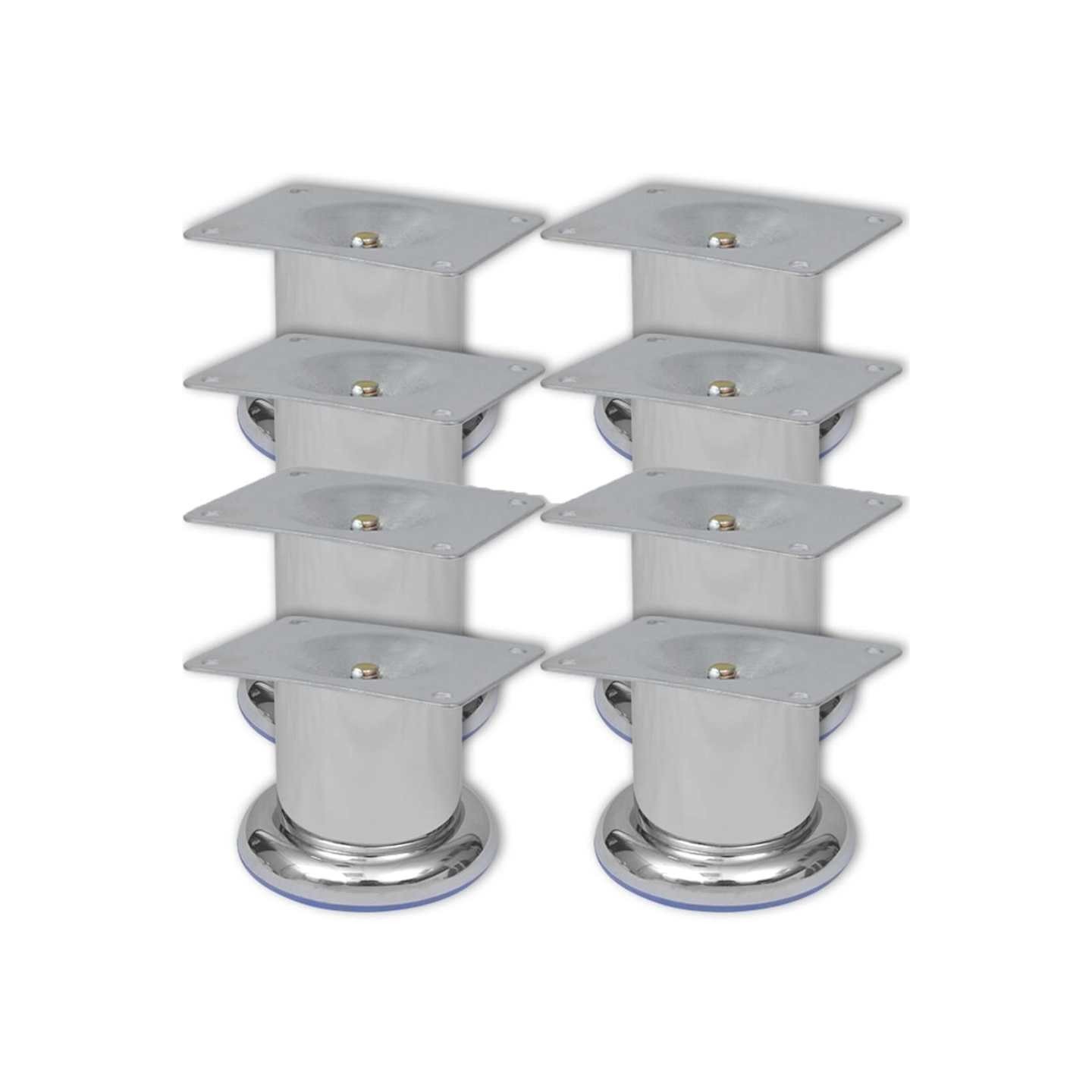 Pieds ronds de canapé 8 pcs Chrome 60 mm