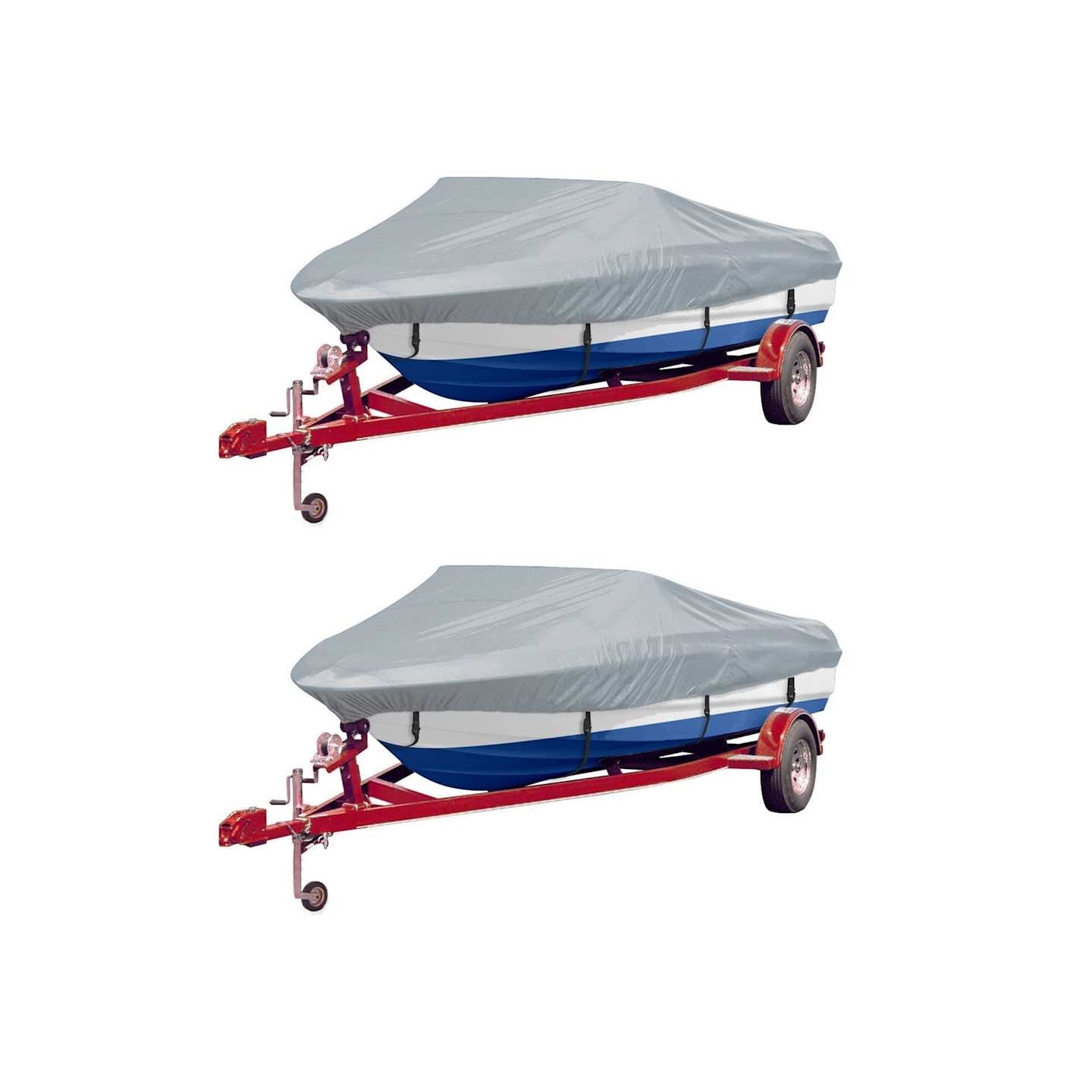 Housses de bateau 2 pcs Gris Longueur 427-488 cm Largeur 229 cm