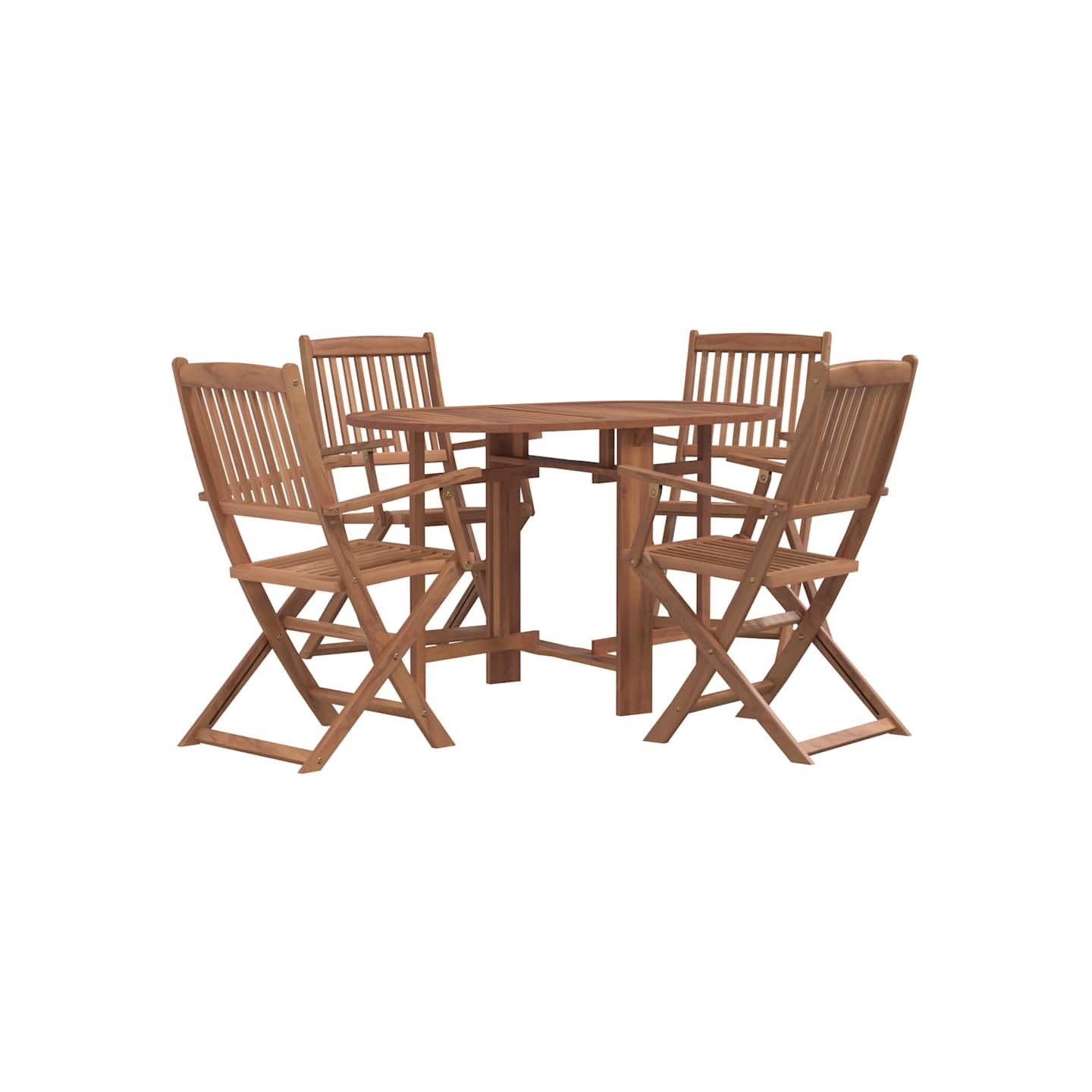 Ensemble à manger d'extérieur pliable 5pcs Bois d'acacia solide