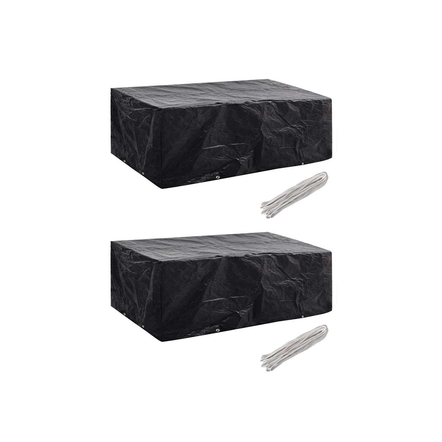 Housses de salon de jardin 2 pcs 8 œillets 200x160x70 cm