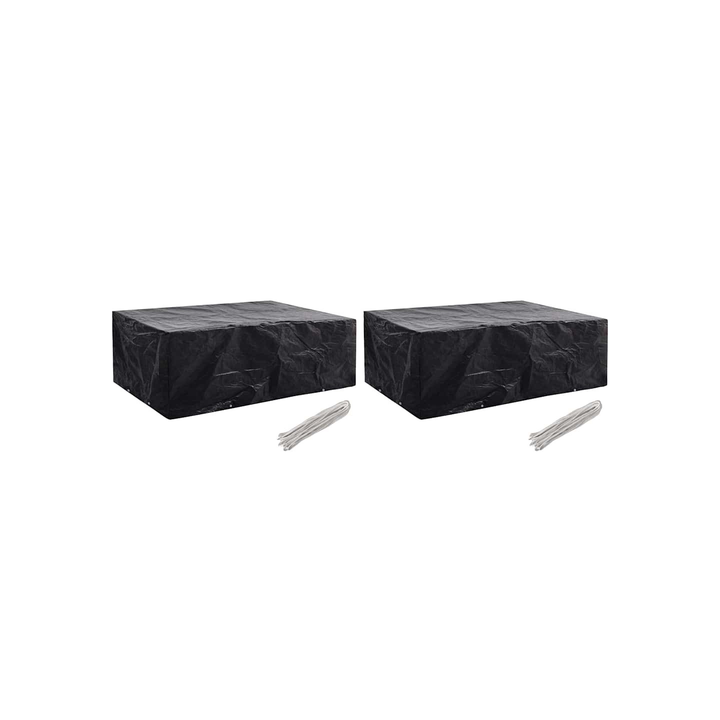 Housses de salon de jardin 2 pcs 8 œillets 242x162x100 cm