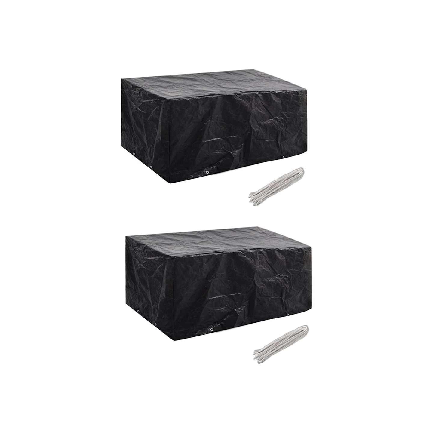 Housses de salon de jardin 2 pcs Rotin 8 œillets 180 x 140 cm