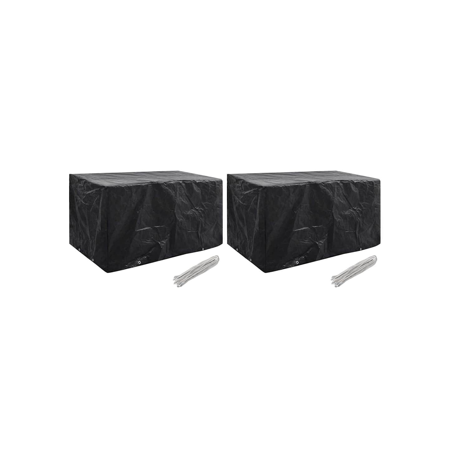 Housses de salon de jardin 2 pcs 8 œillets 180x70x90 cm