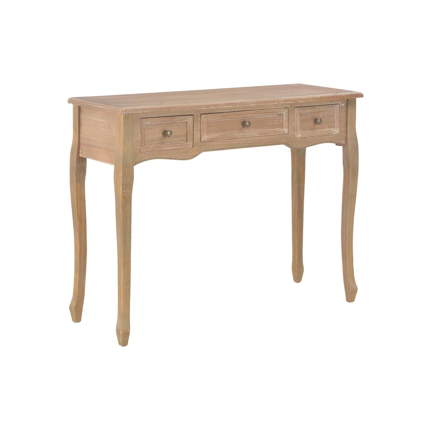 Table de console et coiffeuse avec 3 tiroirs Marron