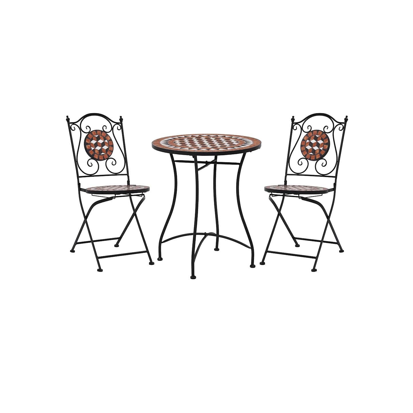 Ensemble de bistro 3 pcs mosaïque Carreau céramique Terre cuite