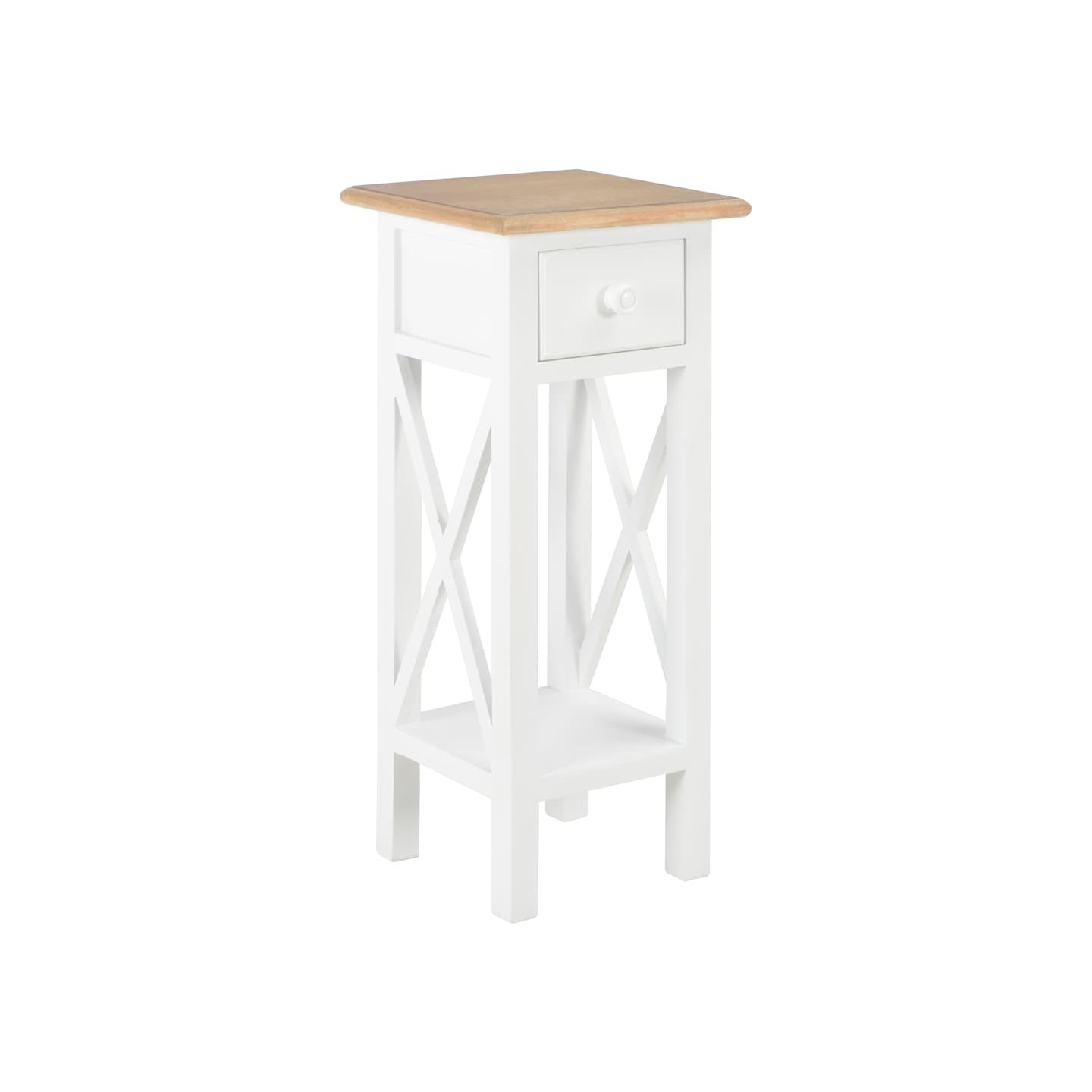 Table d'appoint Blanc 27 x 27 x 65,5 cm Bois