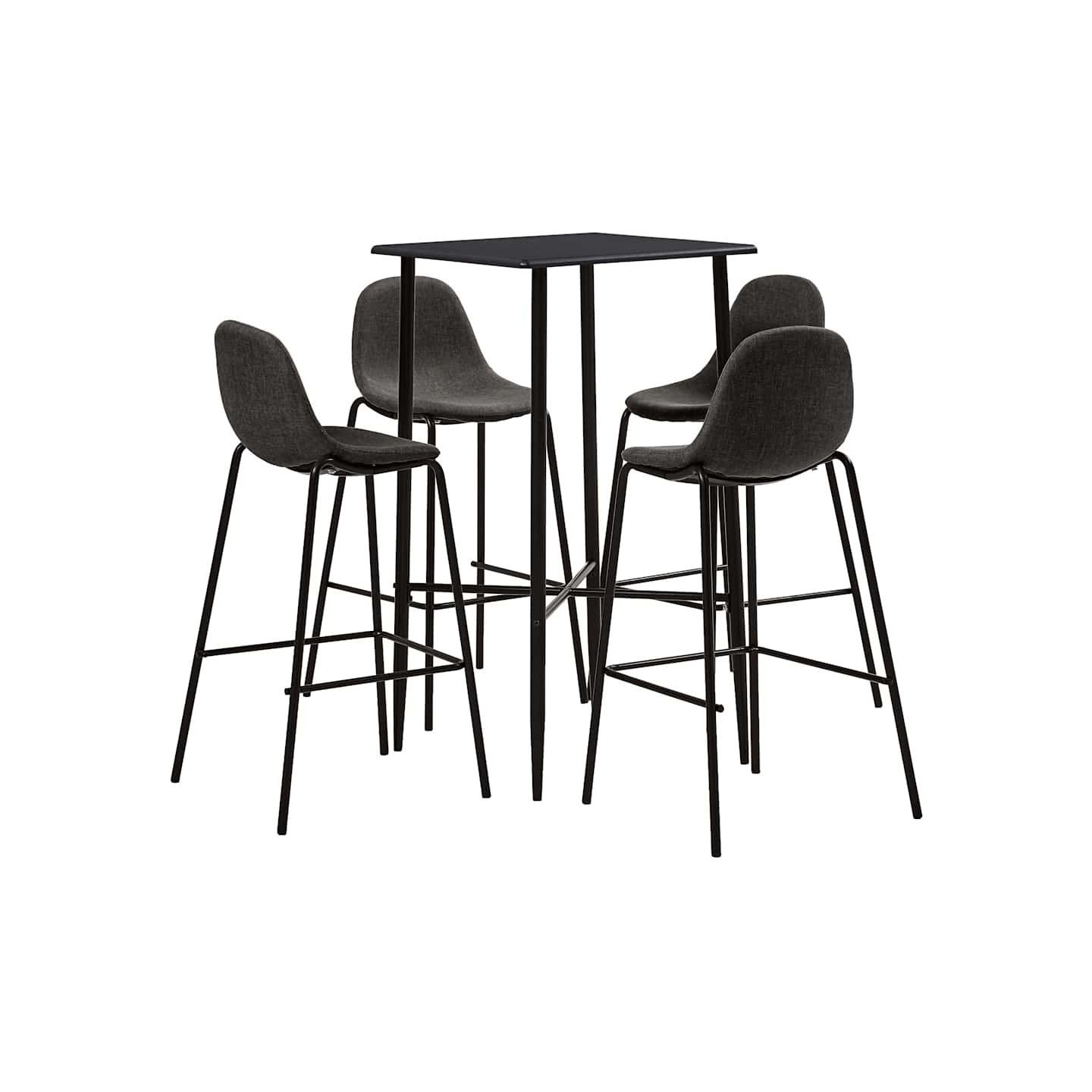 Ensemble de bar 5 pcs Tissu Gris foncé