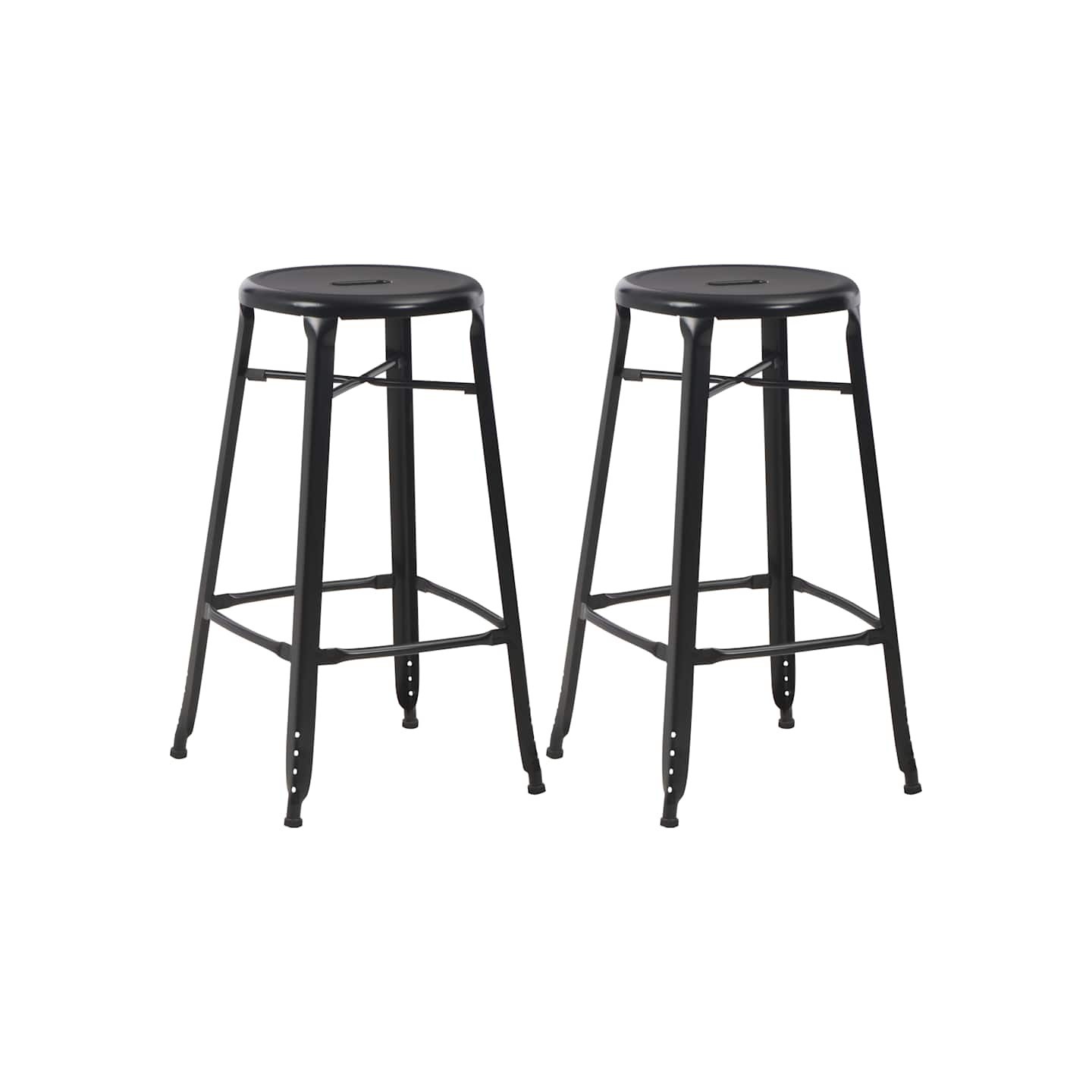 Tabourets de bar lot de 2 noir acier