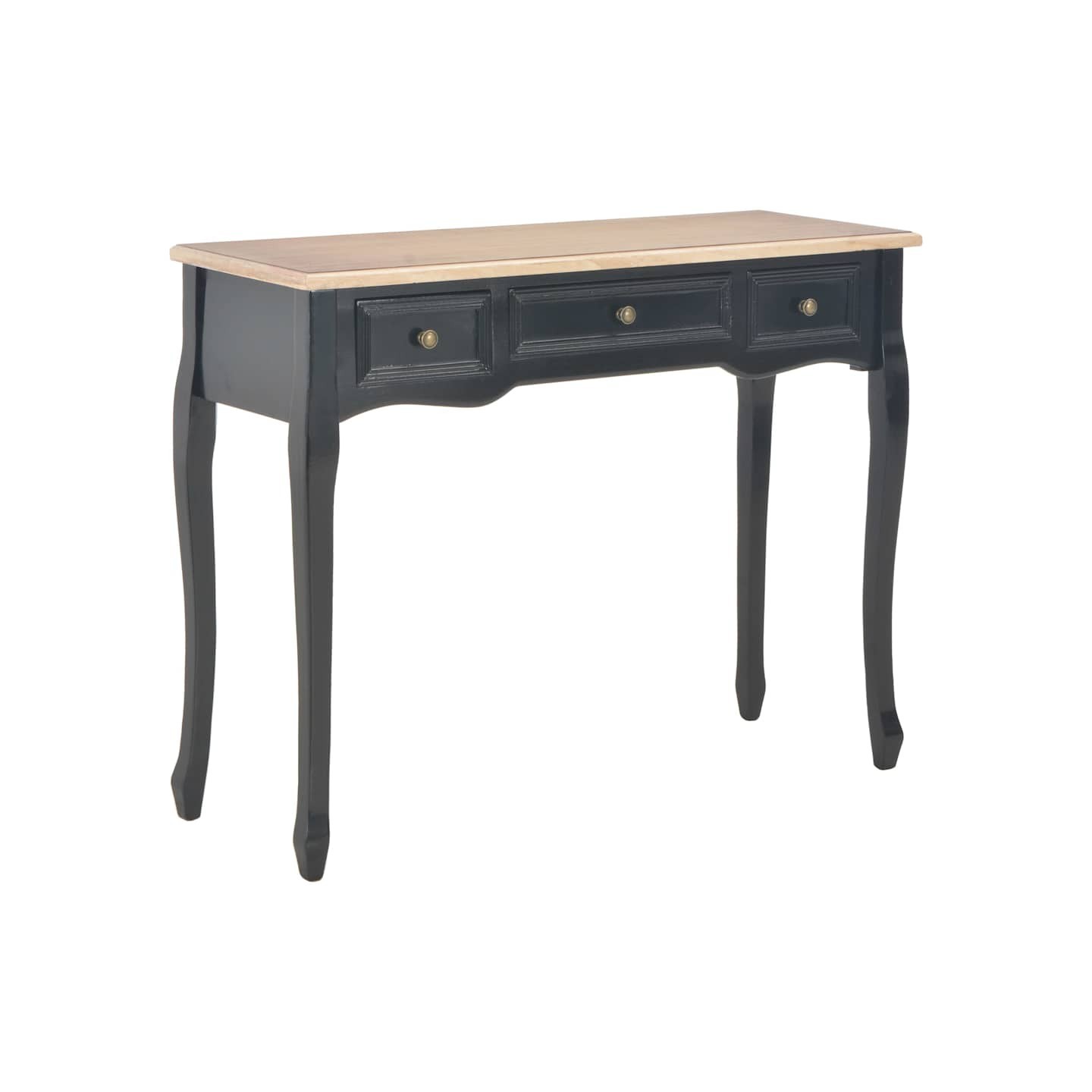 Table de console et coiffeuse avec 3 tiroirs Noir