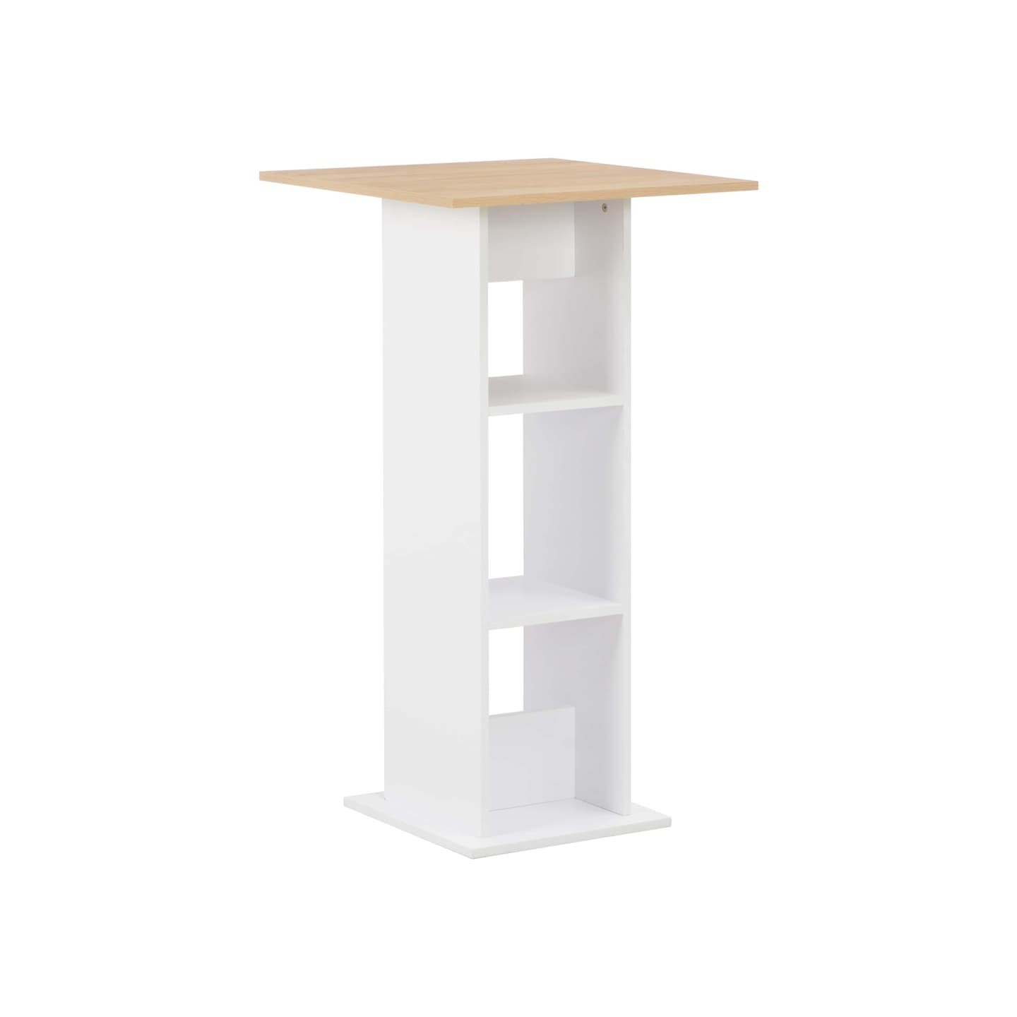 Table de bar Blanc et chêne Sonoma 60x60x110 cm