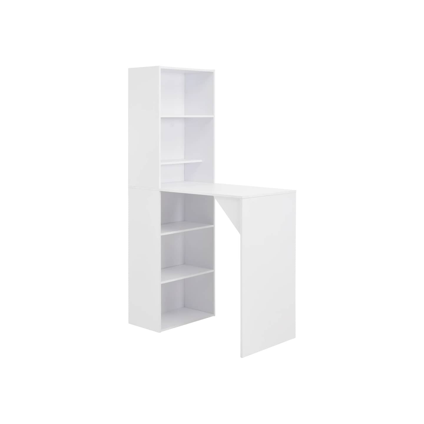 Table de bar avec armoire Blanc 115x59x200 cm