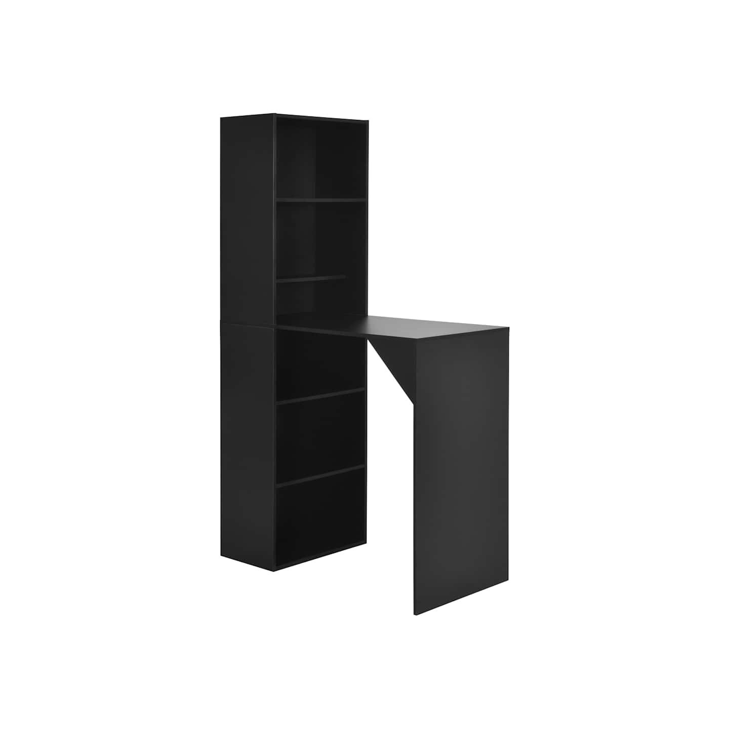 Table de bar avec armoire Noir 115x59x200 cm