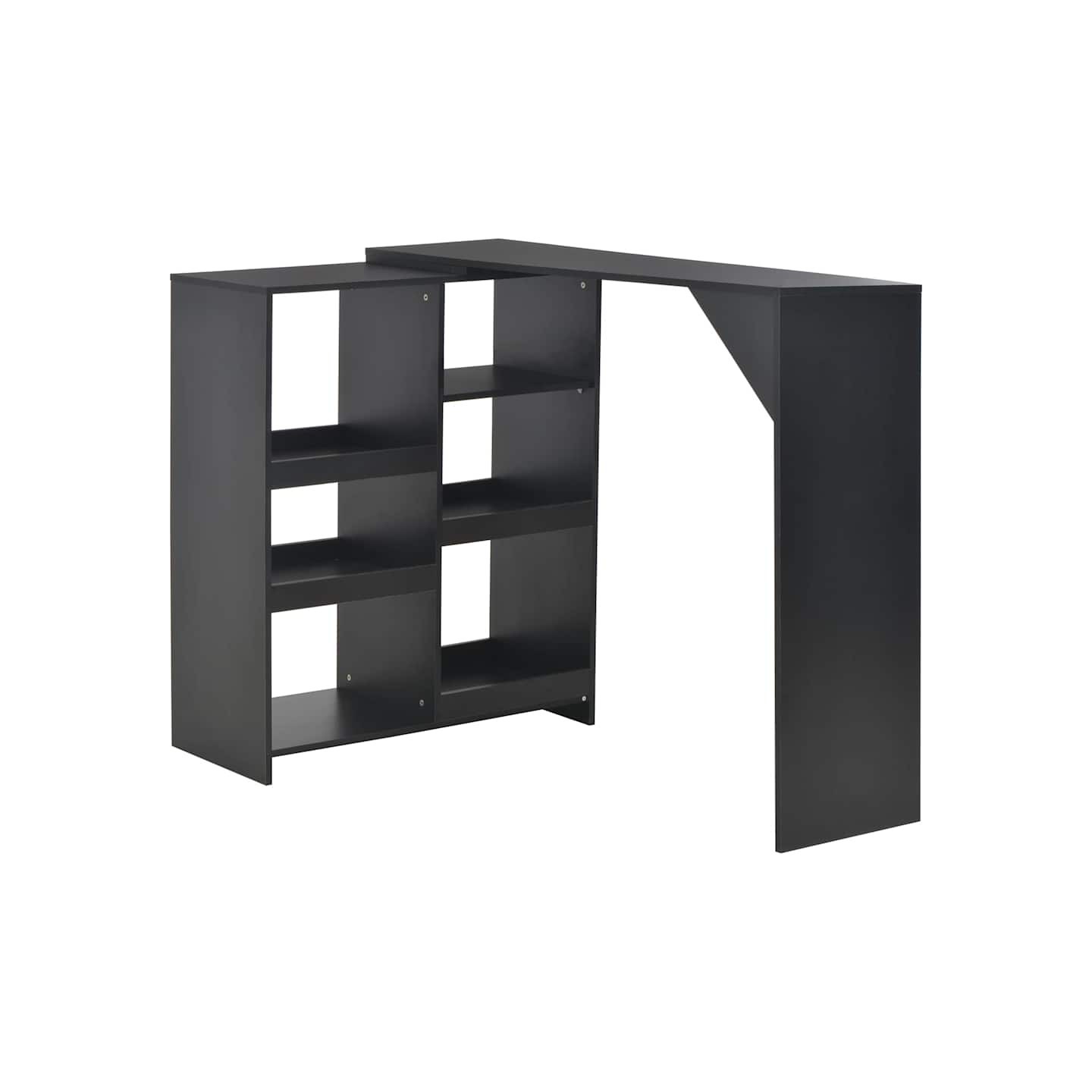 Table de bar avec tablette amovible Noir 138x39x110 cm