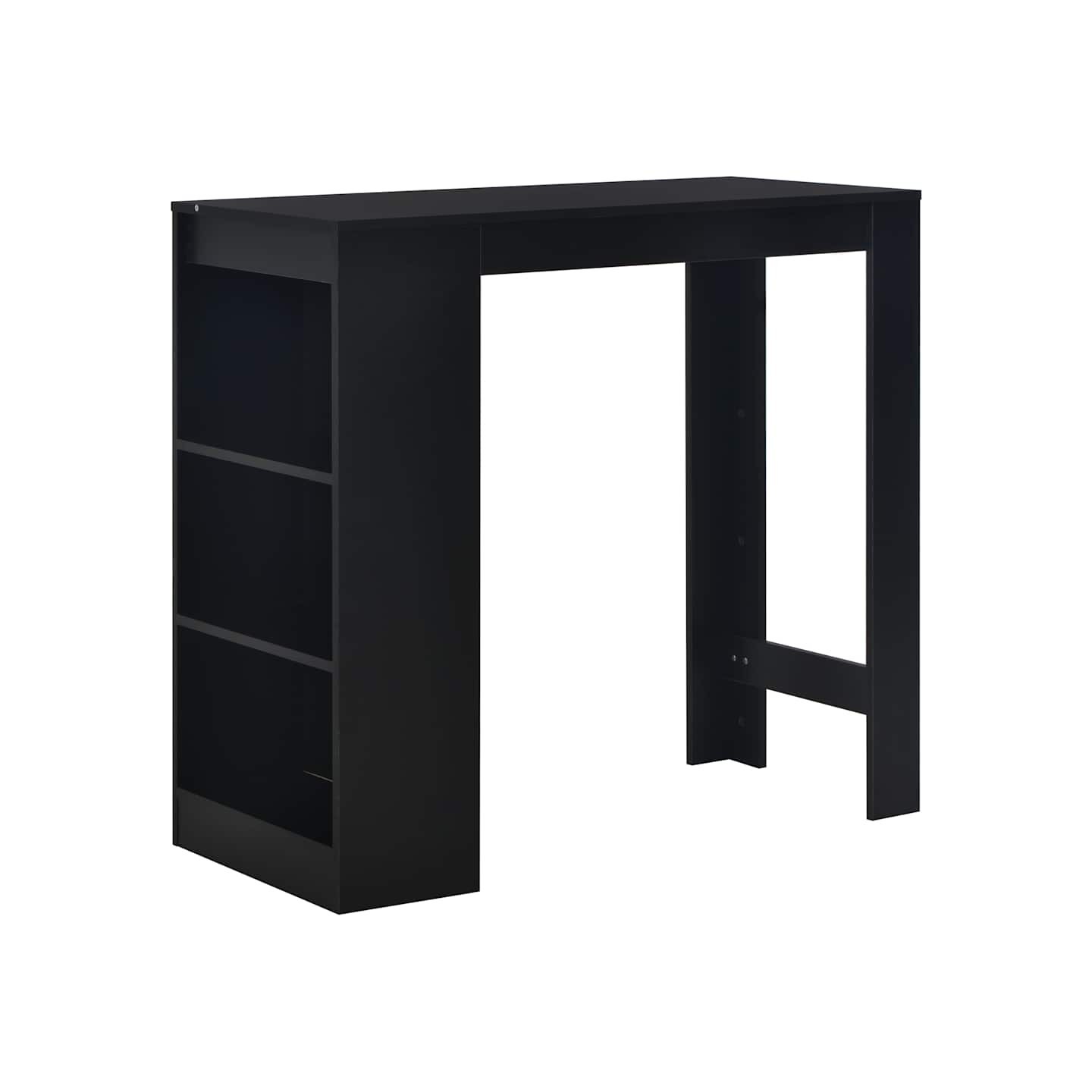 Table de bar avec étagère Noir 110x50x103 cm