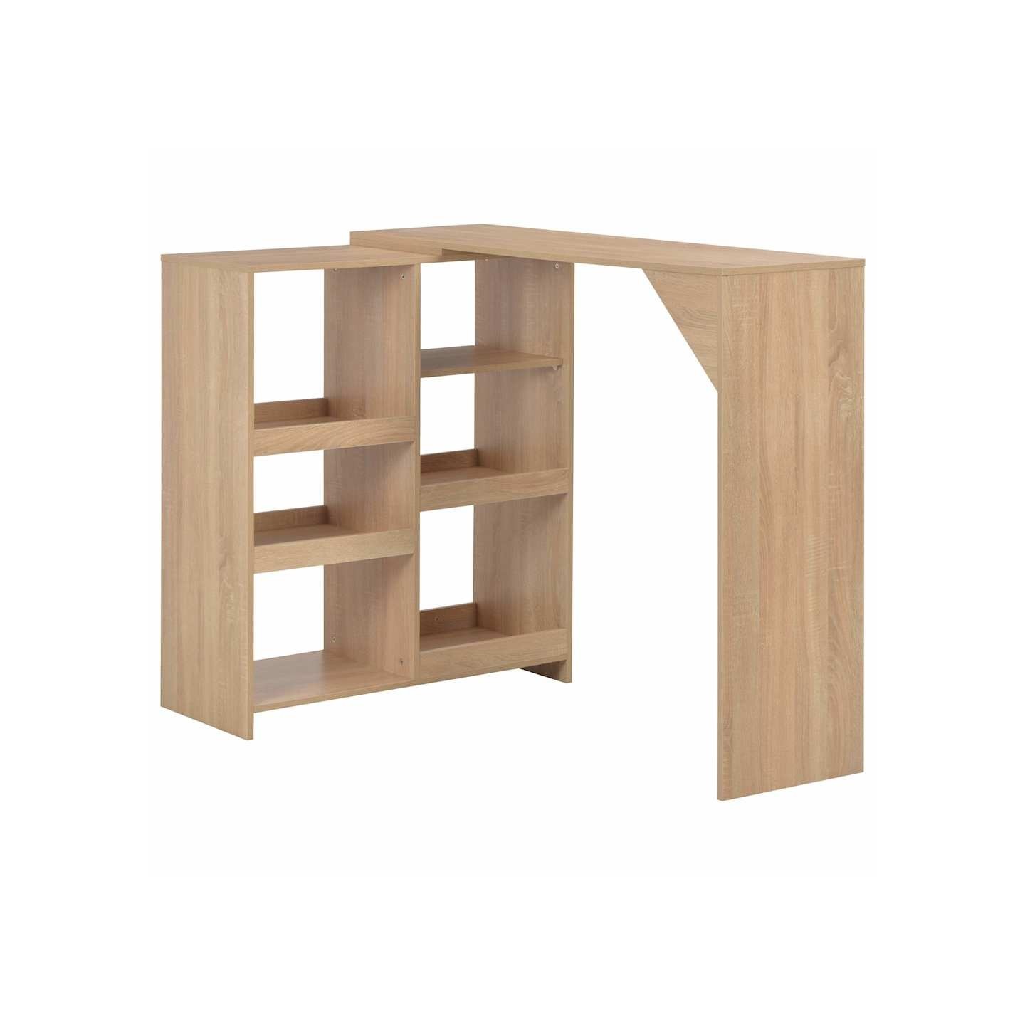Table de bar avec tablette amovible Chêne 138x39x110 cm