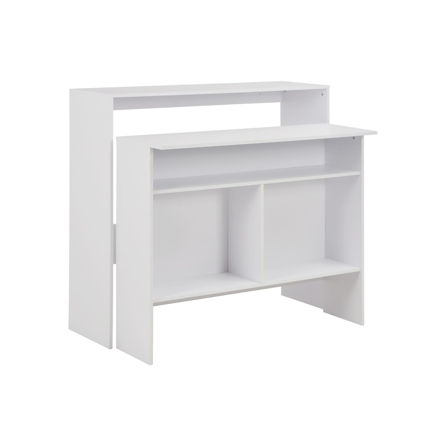 Table de bar avec 2 dessus de table Blanc 130x40x120 cm