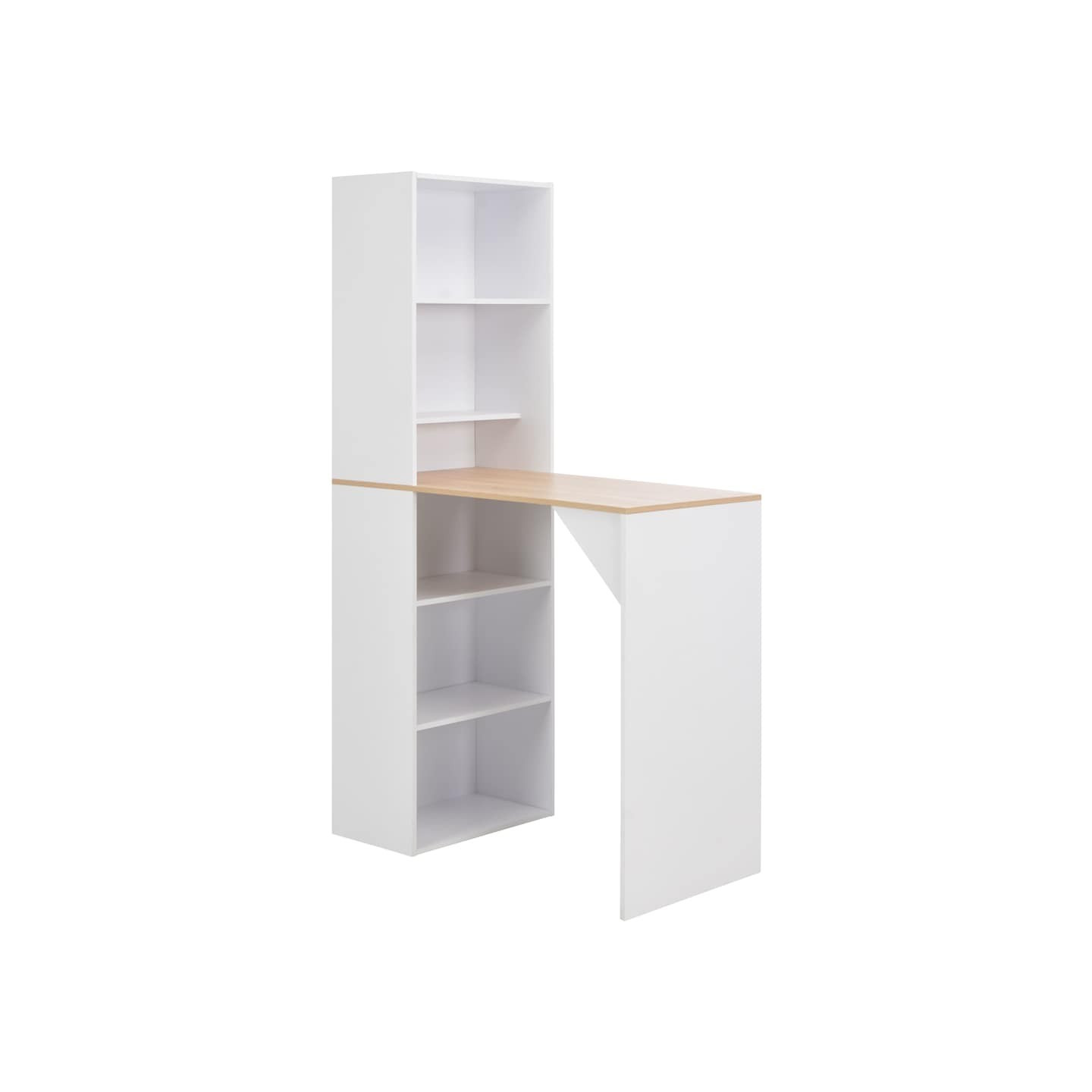 Table de bar avec armoire Blanc 115x59x200 cm