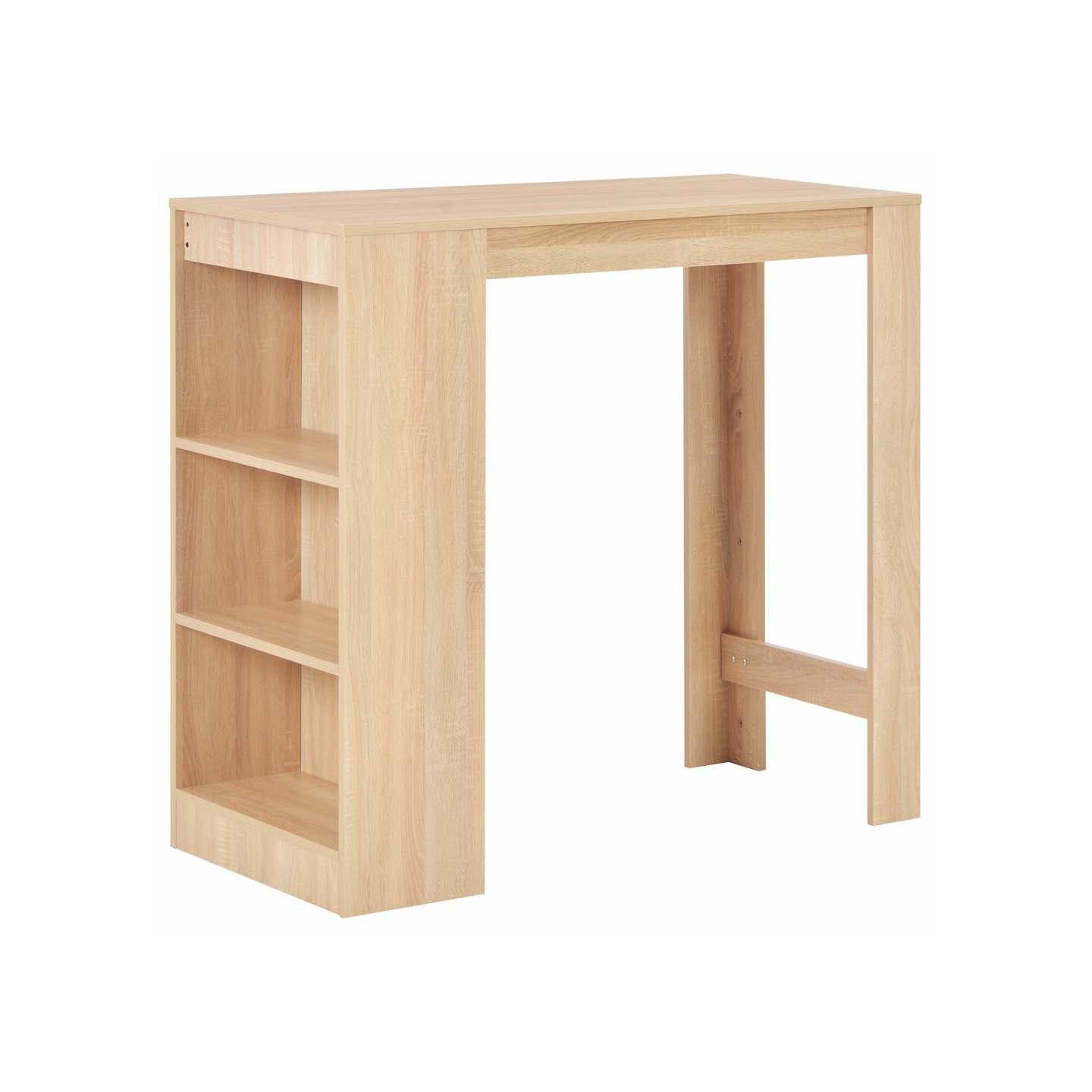 Table de bar avec étagère Chêne 110x50x103 cm