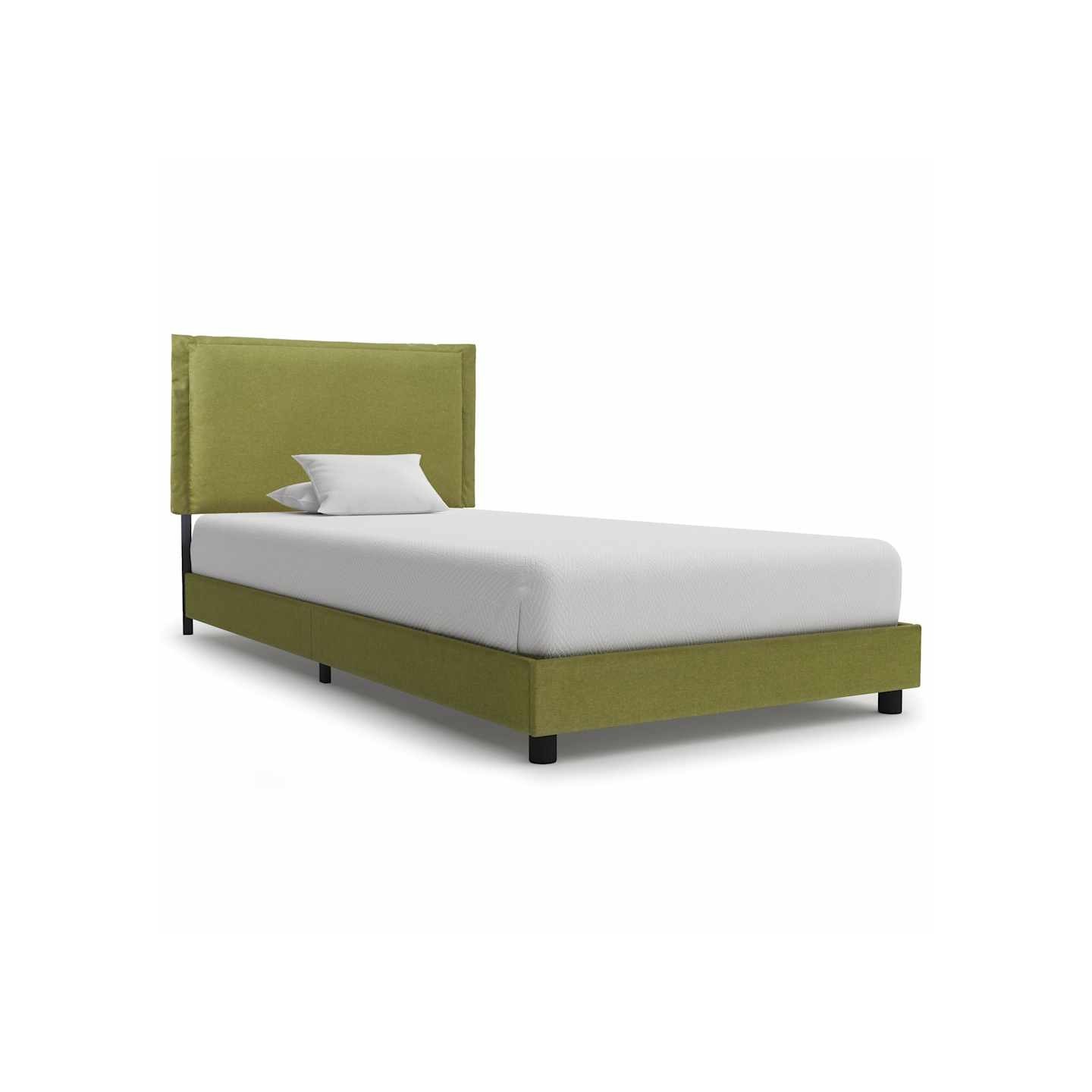 Cadre de lit sans matelas vert tissu 90x200 cm