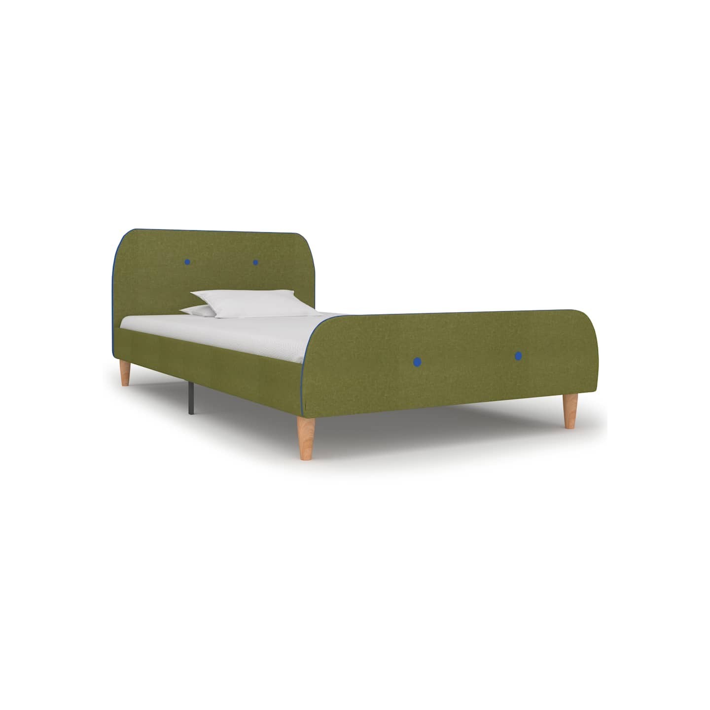 Cadre de lit sans matelas vert tissu 90x200 cm